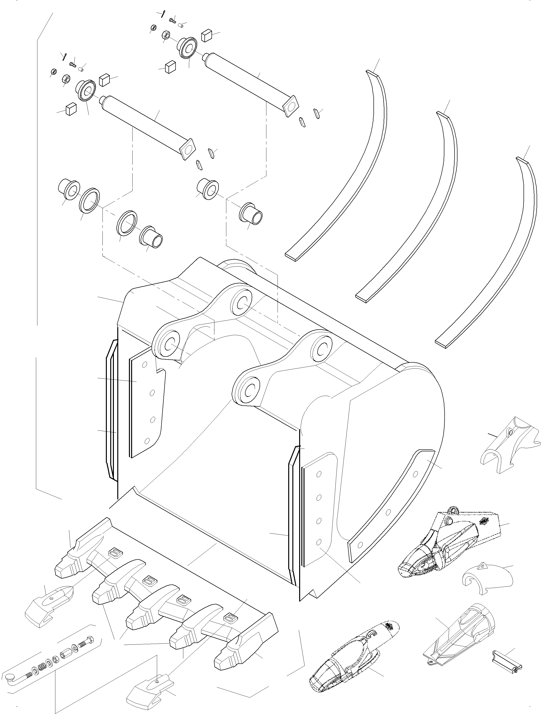 Lip with tooth adapters 956 231 40 KOMATSU