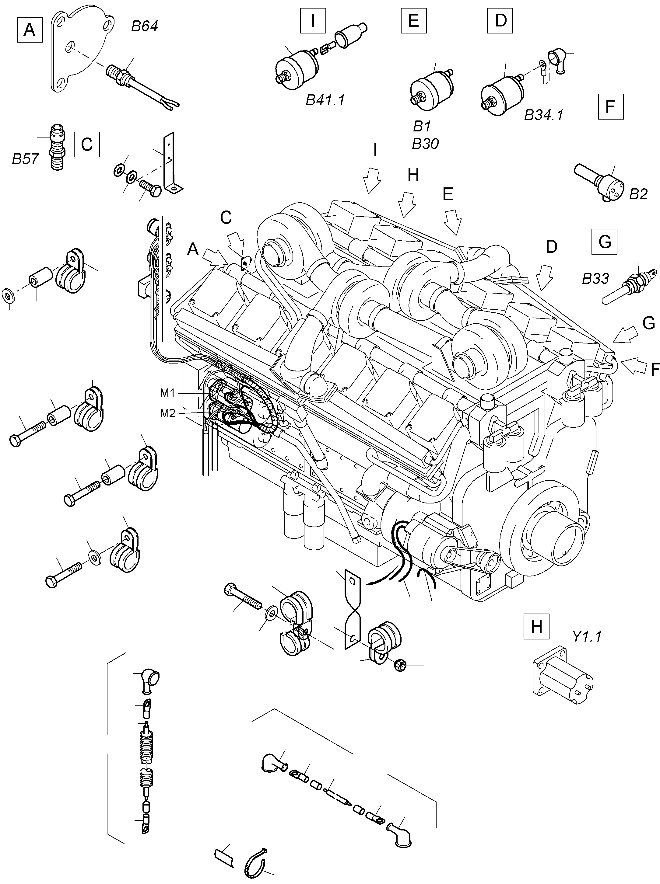 Harness Engine relay 977 502 40 KOMATSU