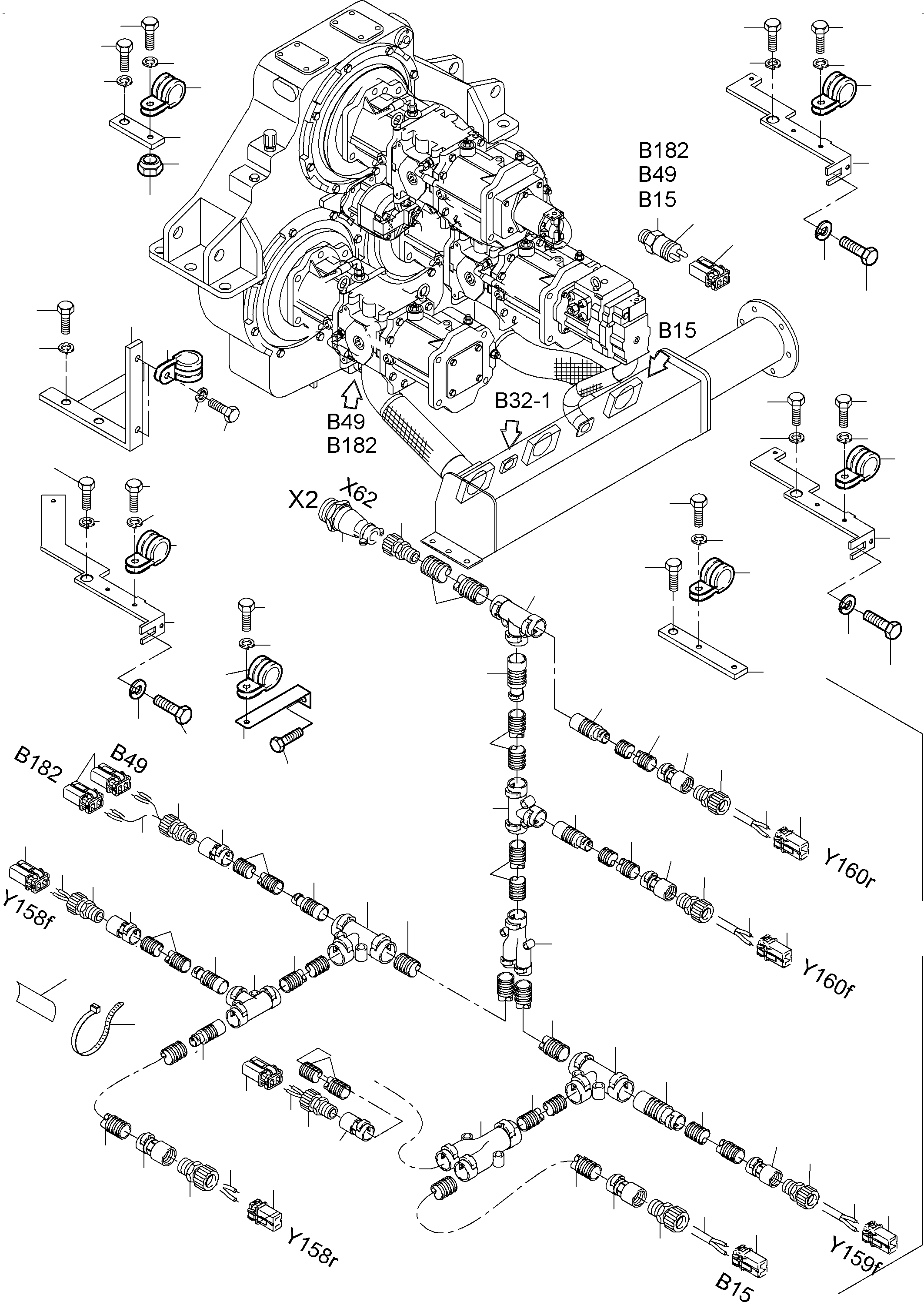 Harness Hydr. Oiltemp. B32-1-X2 963 793 40 KOMATSU