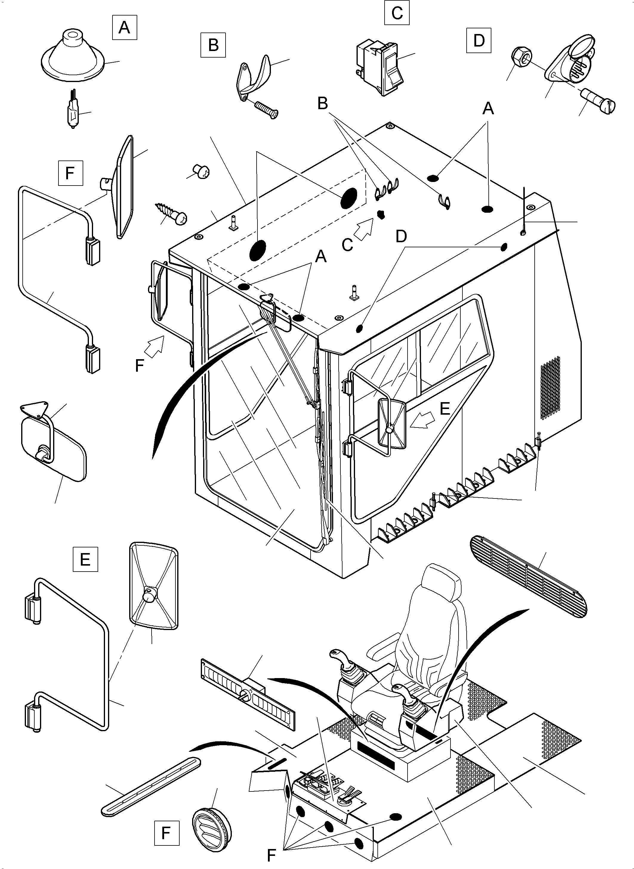 Operator's cab assy. 971 768 40 KOMATSU