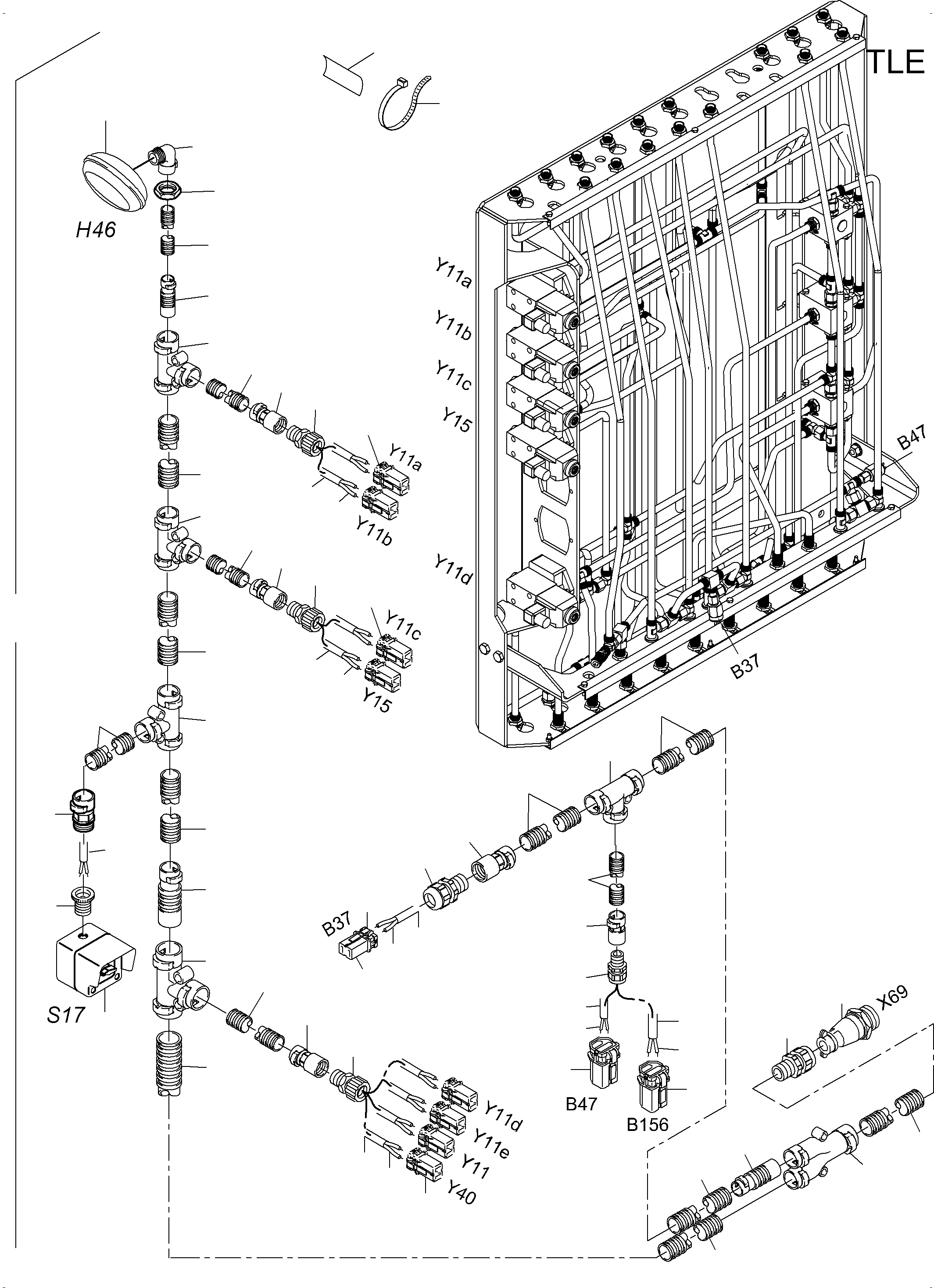 Harness - control frame 974 051 40 KOMATSU