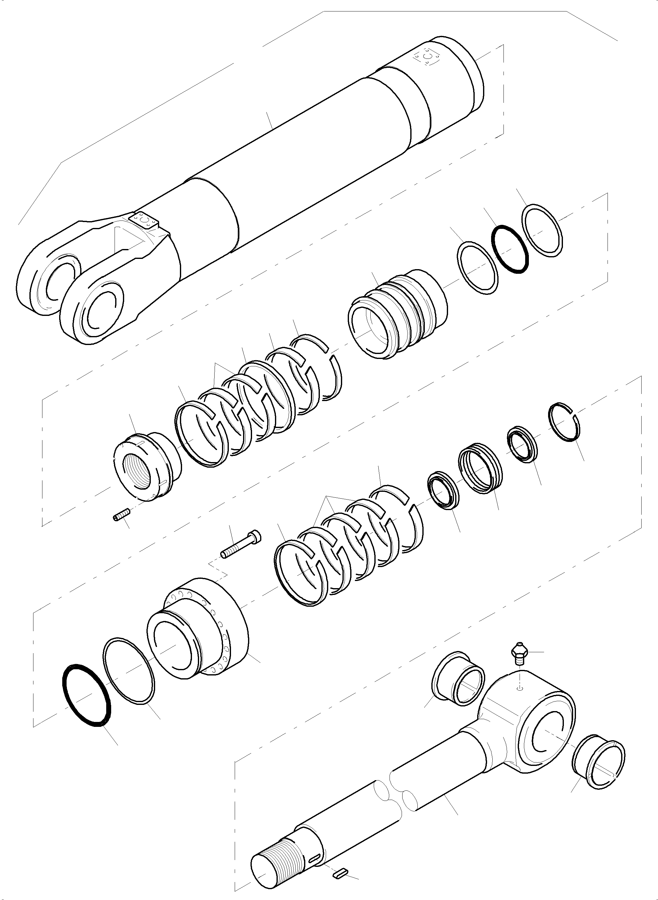 Hydraulic cylinder assy. 990 018 40 KOMATSU