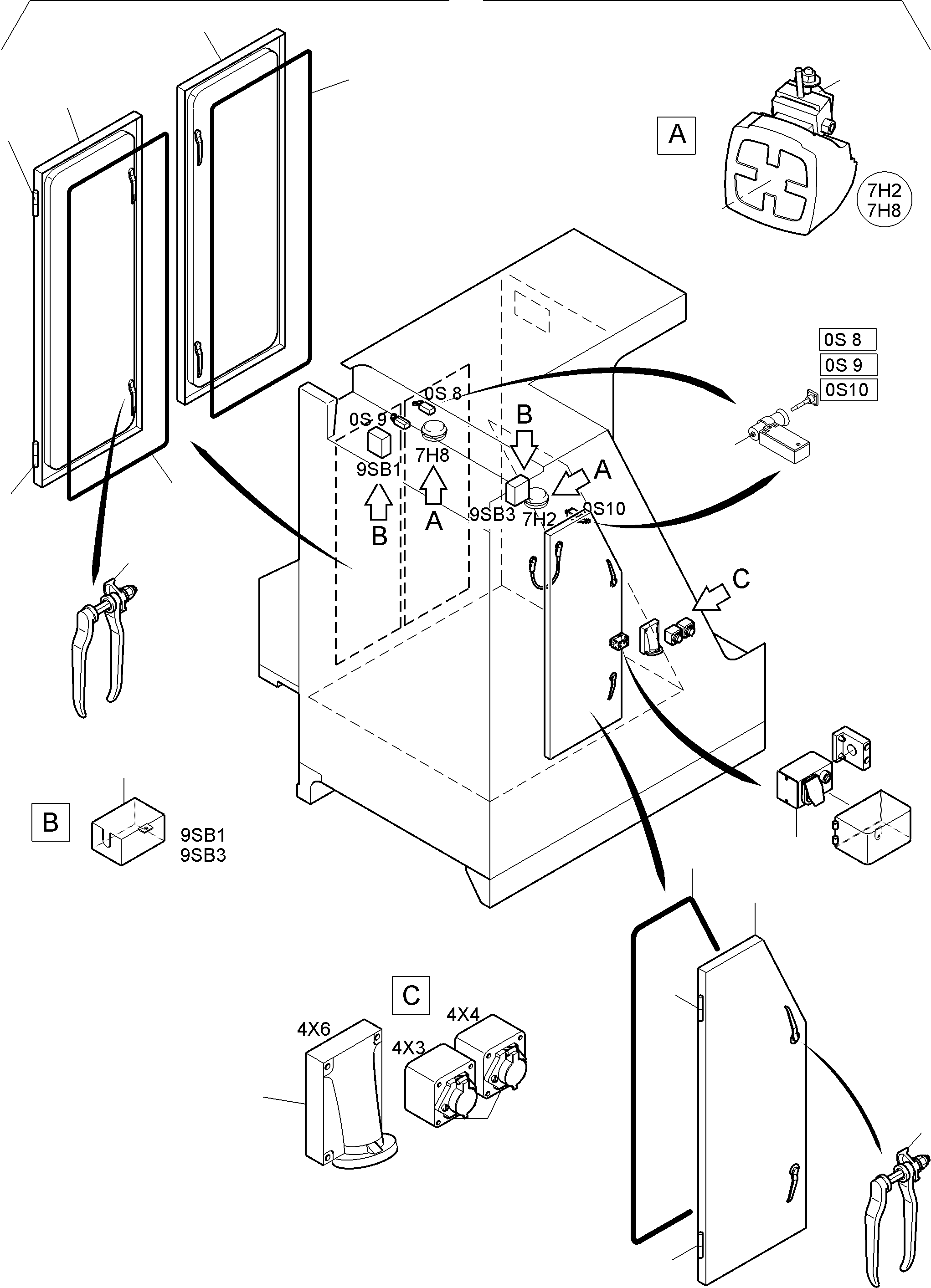Switch cabinet assy. 976 185 40 KOMATSU