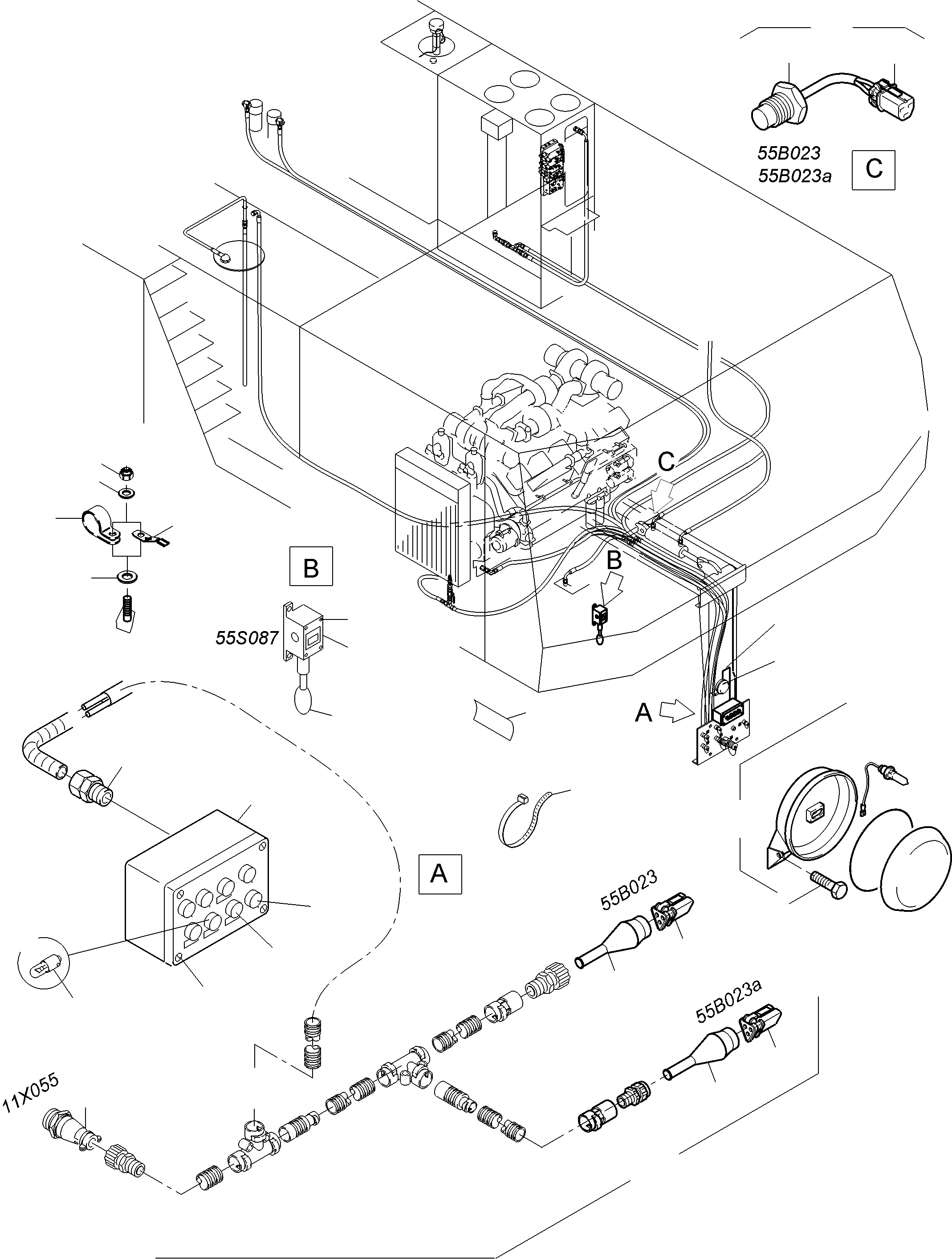 Harness Refueling 11X055 T2 989 282 40 KOMATSU
