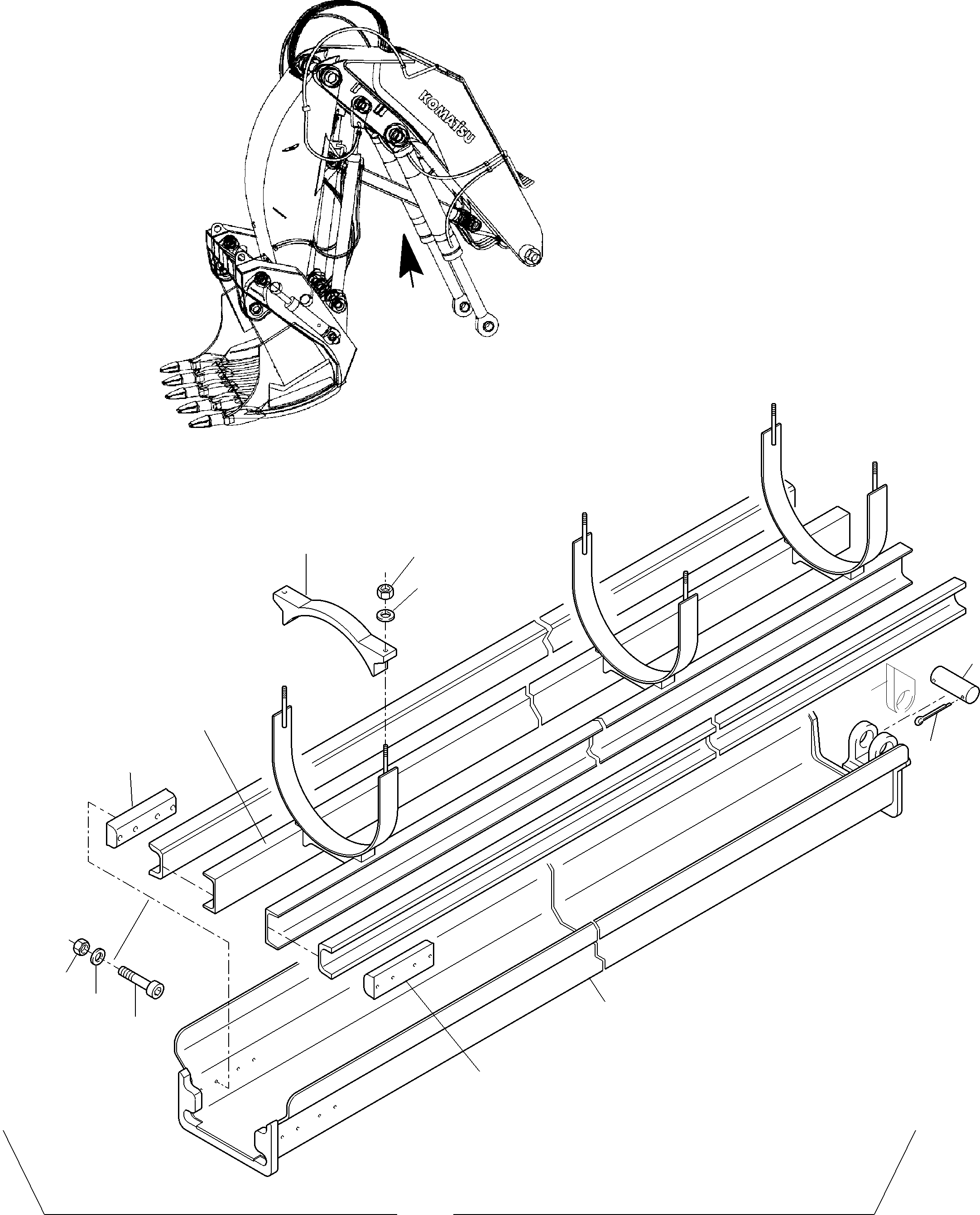 Guide rail 985 773 40 KOMATSU