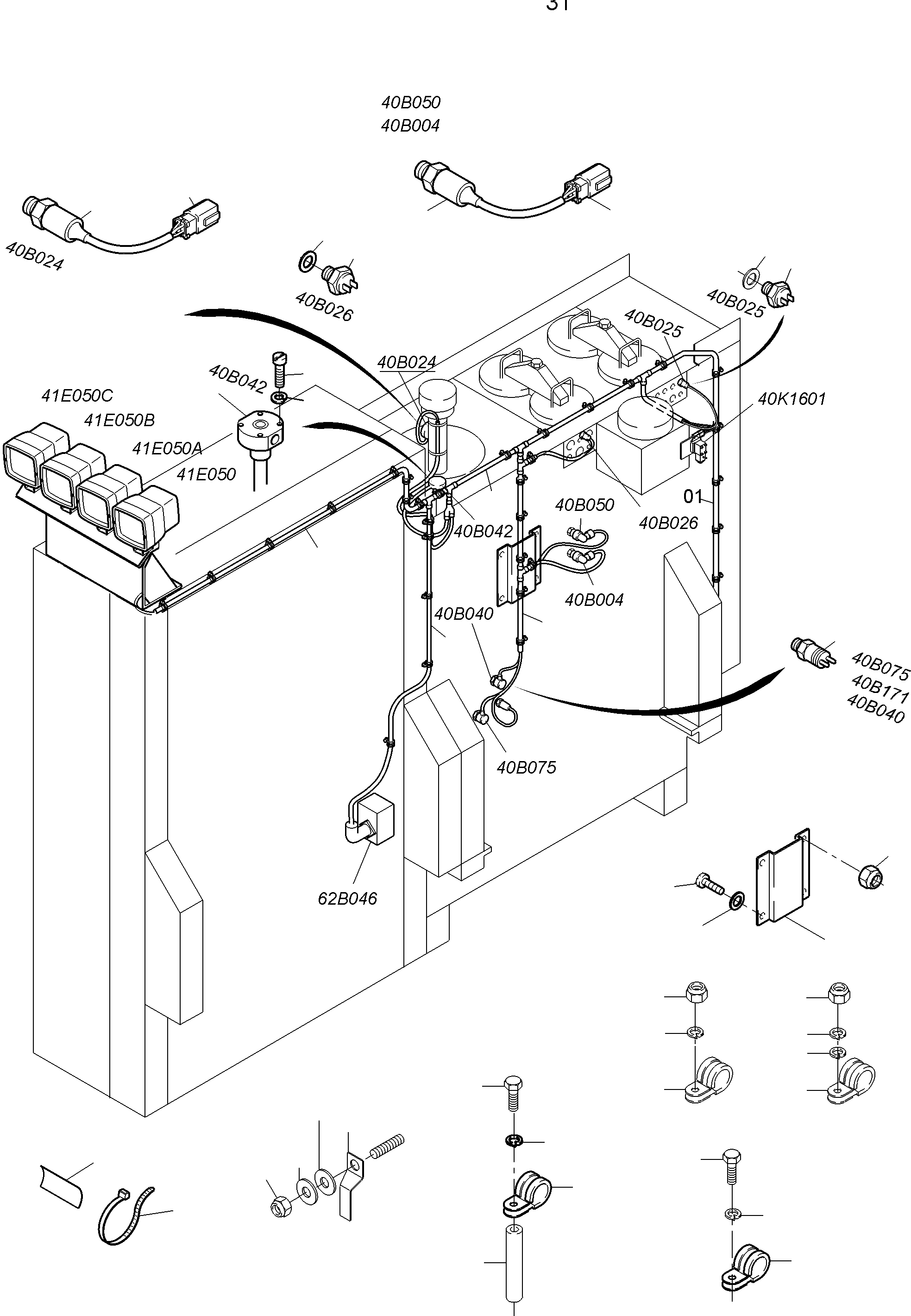 Harness hydraulic tank 992 287 40 KOMATSU