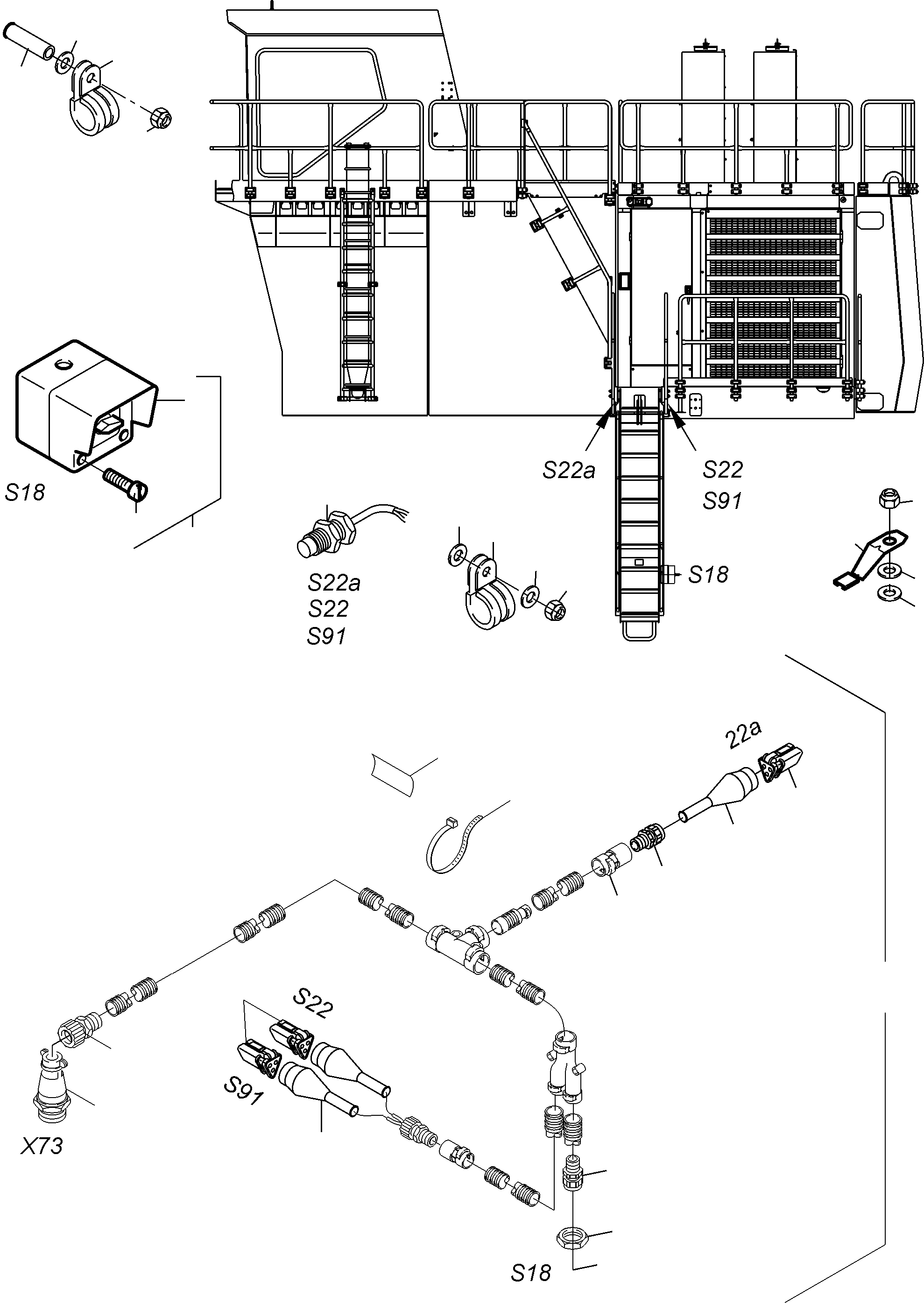 Harness ladder 992 201 40 KOMATSU