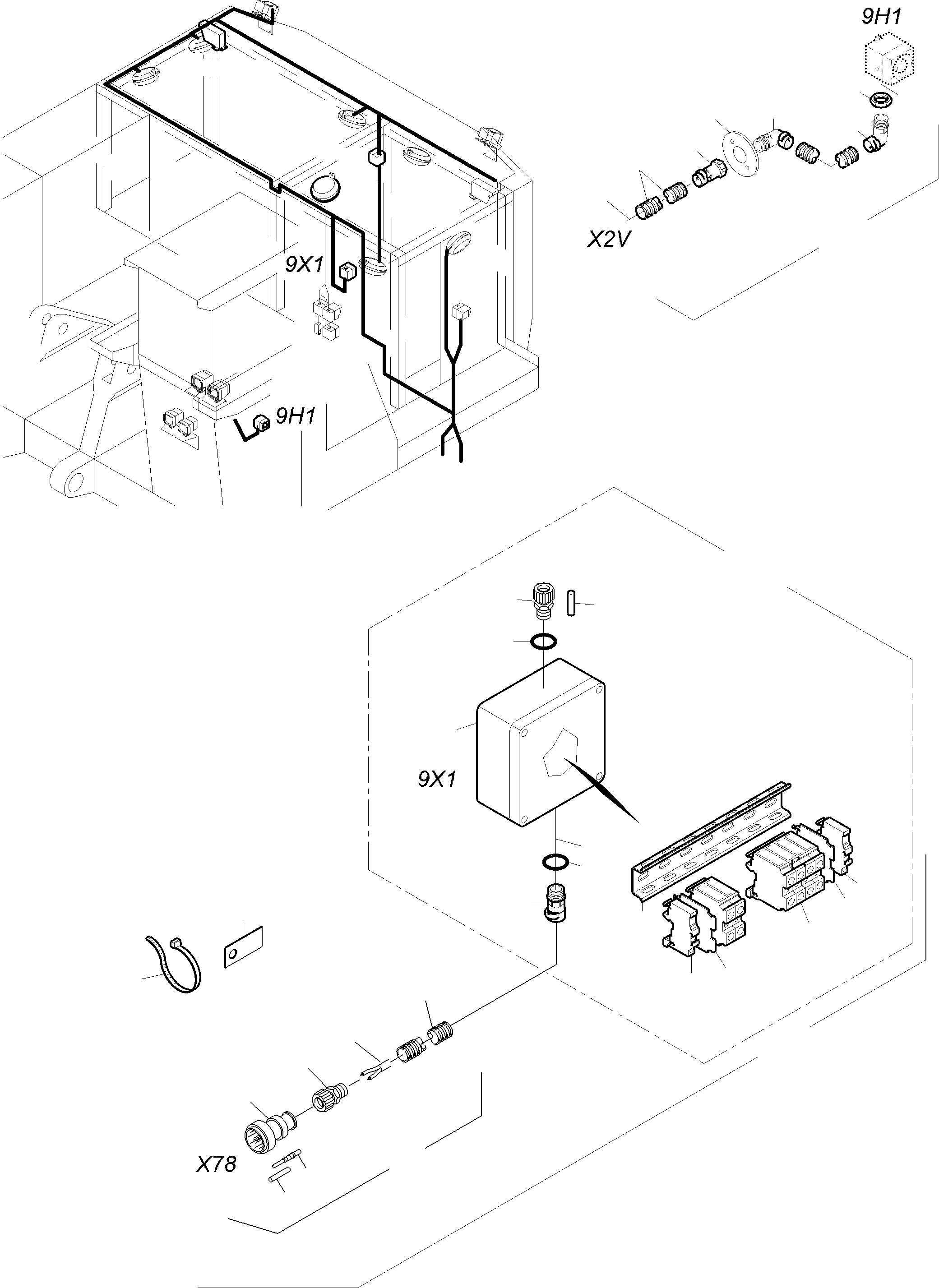 Junction box Detection Wire 977 030 40 KOMATSU