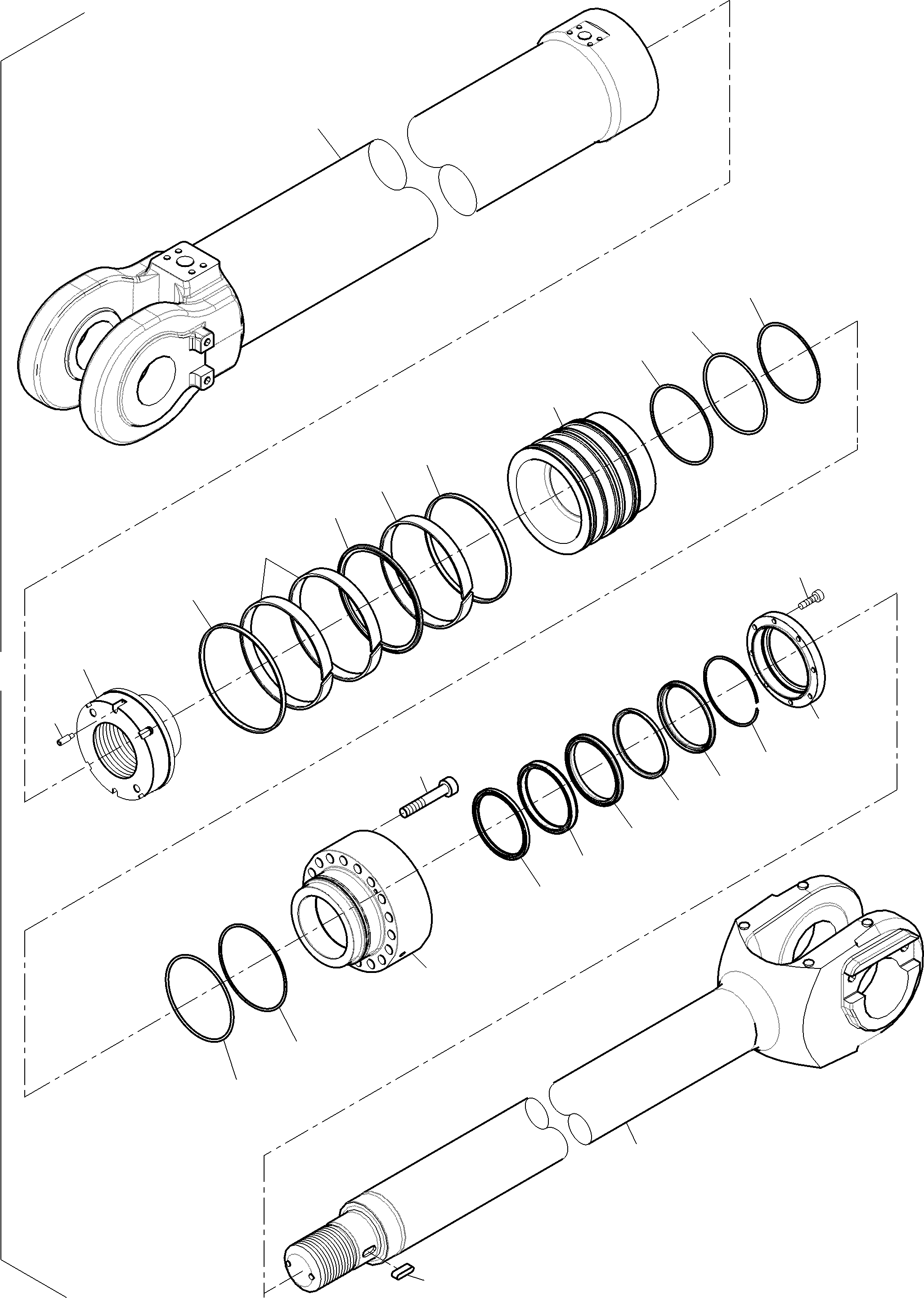 Hydraulic cylinder assy. 992 010 40 KOMATSU