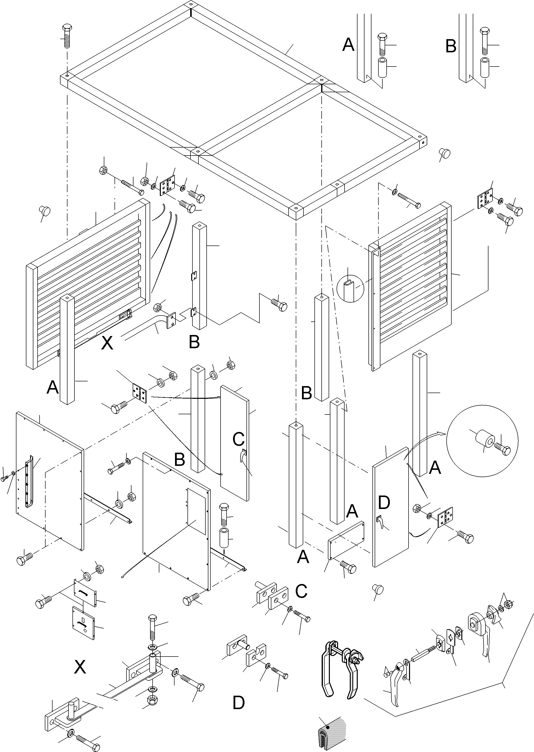 Roof section 4 (w/o roof flap item 132) 996 238 40 KOMATSU
