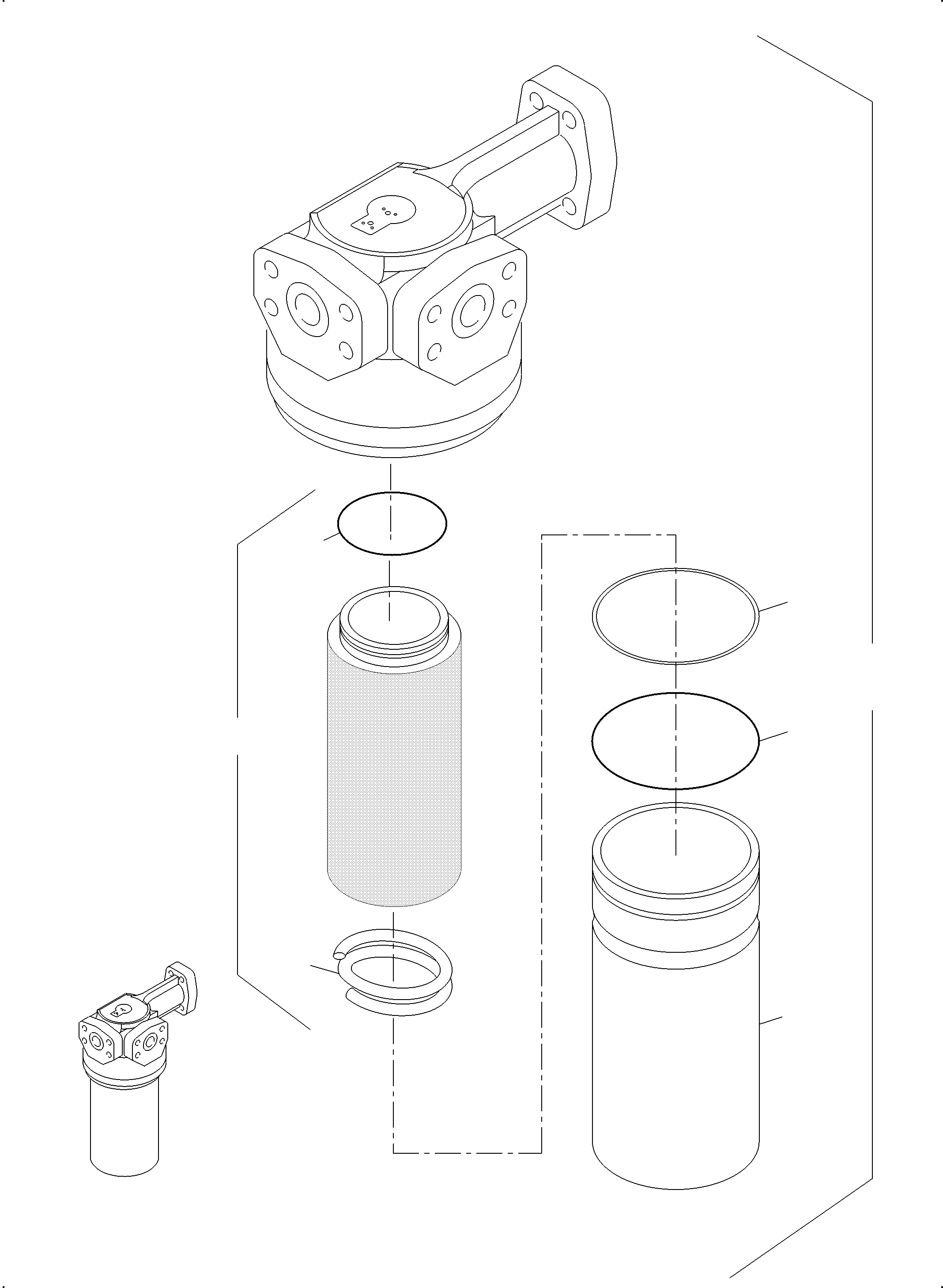 Filter housing 790 797 73 KOMATSU