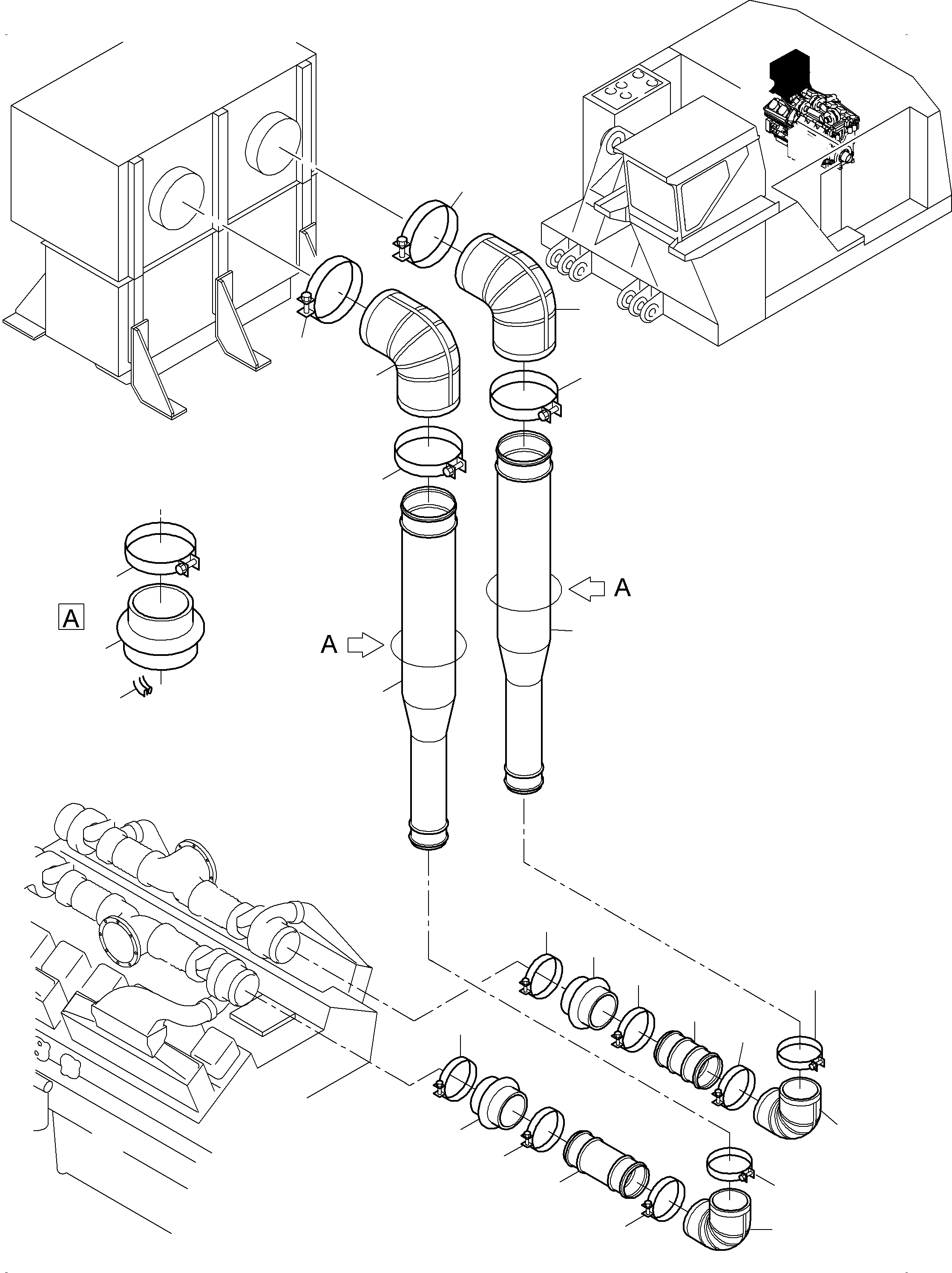 Air suction hose 979 165 40 KOMATSU