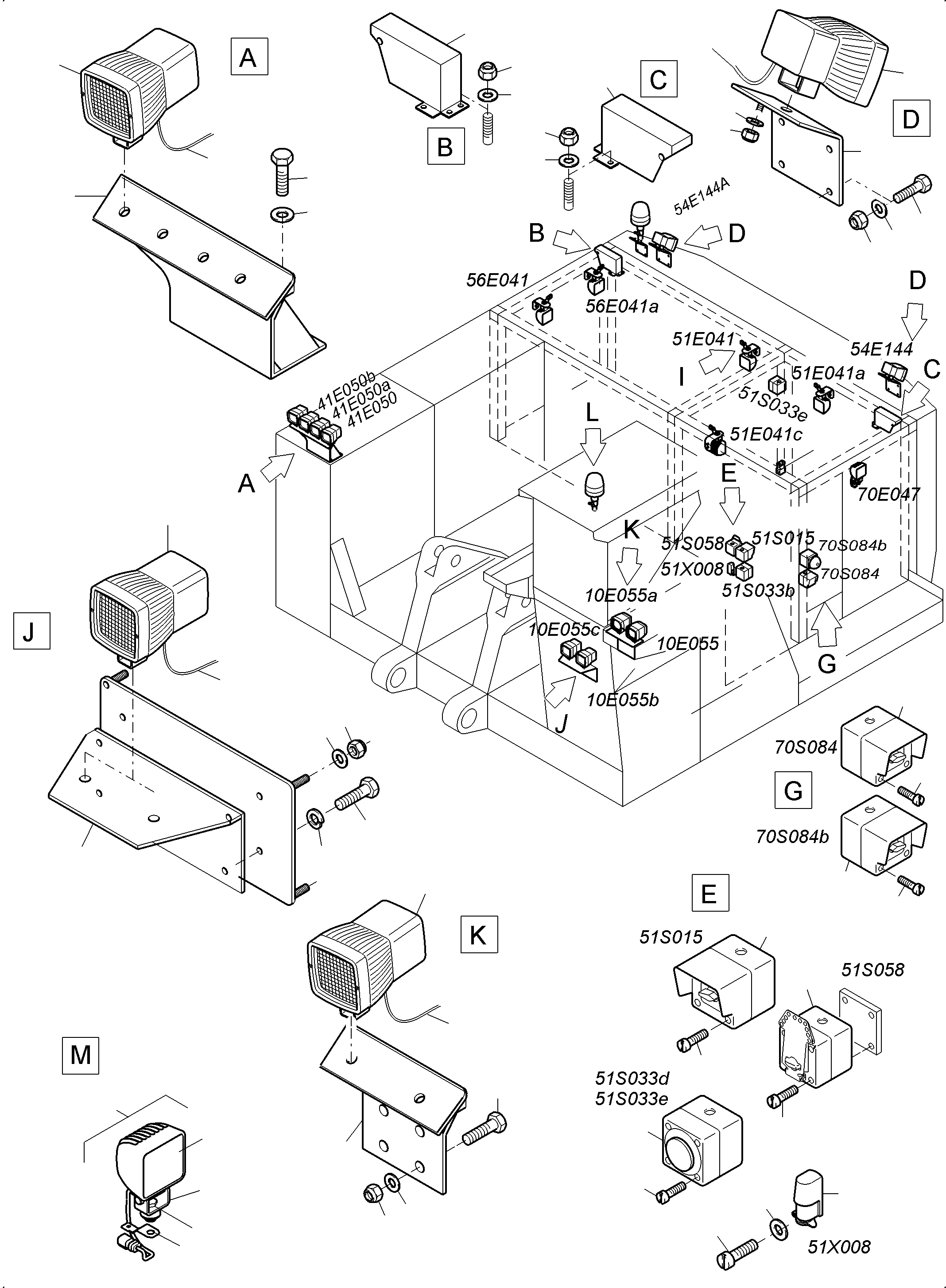 Rotaflare light assy. Counterweight 108 220 42 KOMATSU