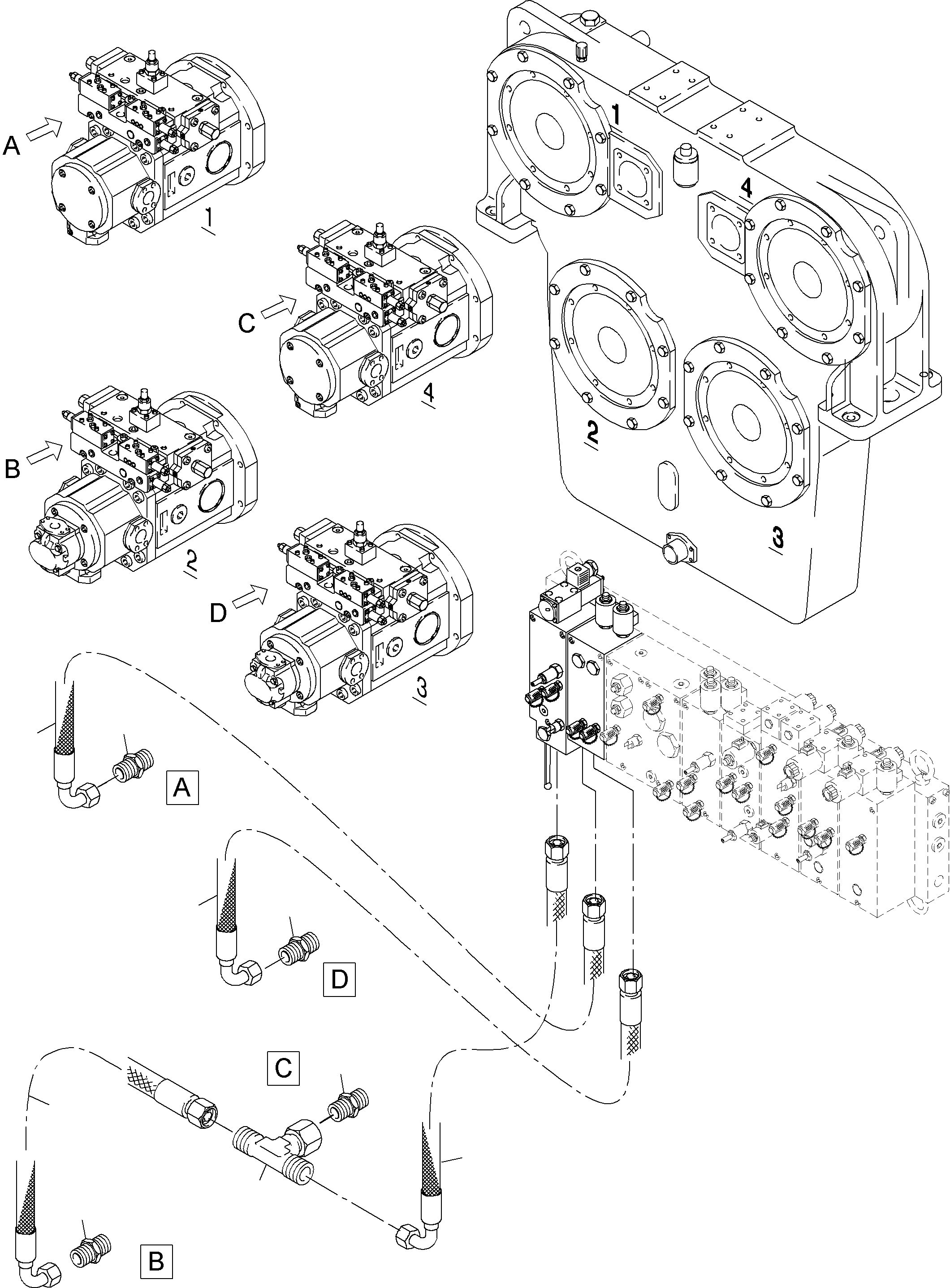 Hose assy. DN 08 x 1300 517 621 98 KOMATSU
