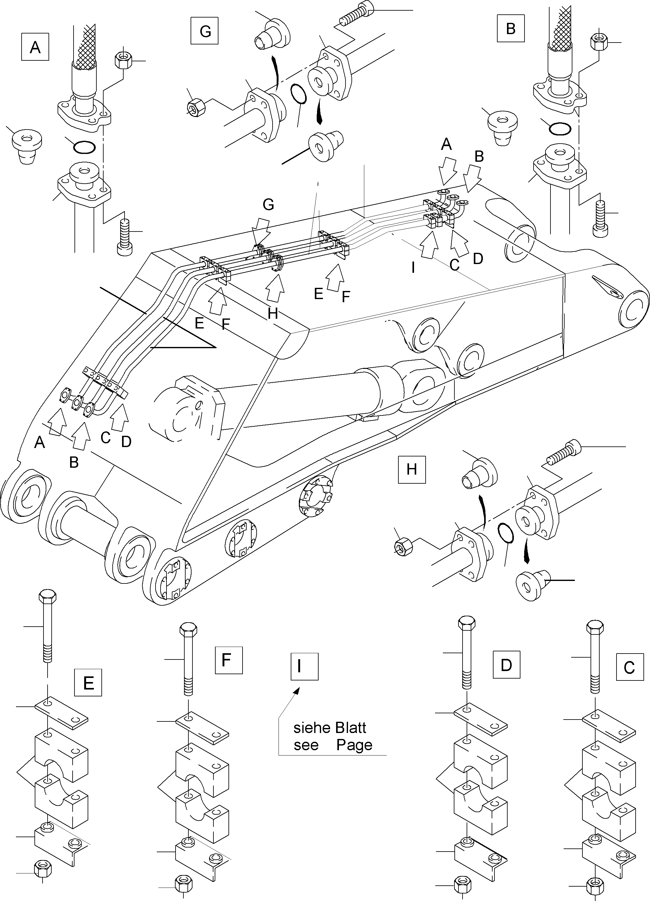 Труба в сборе ø 50 770 150 73 KOMATSU