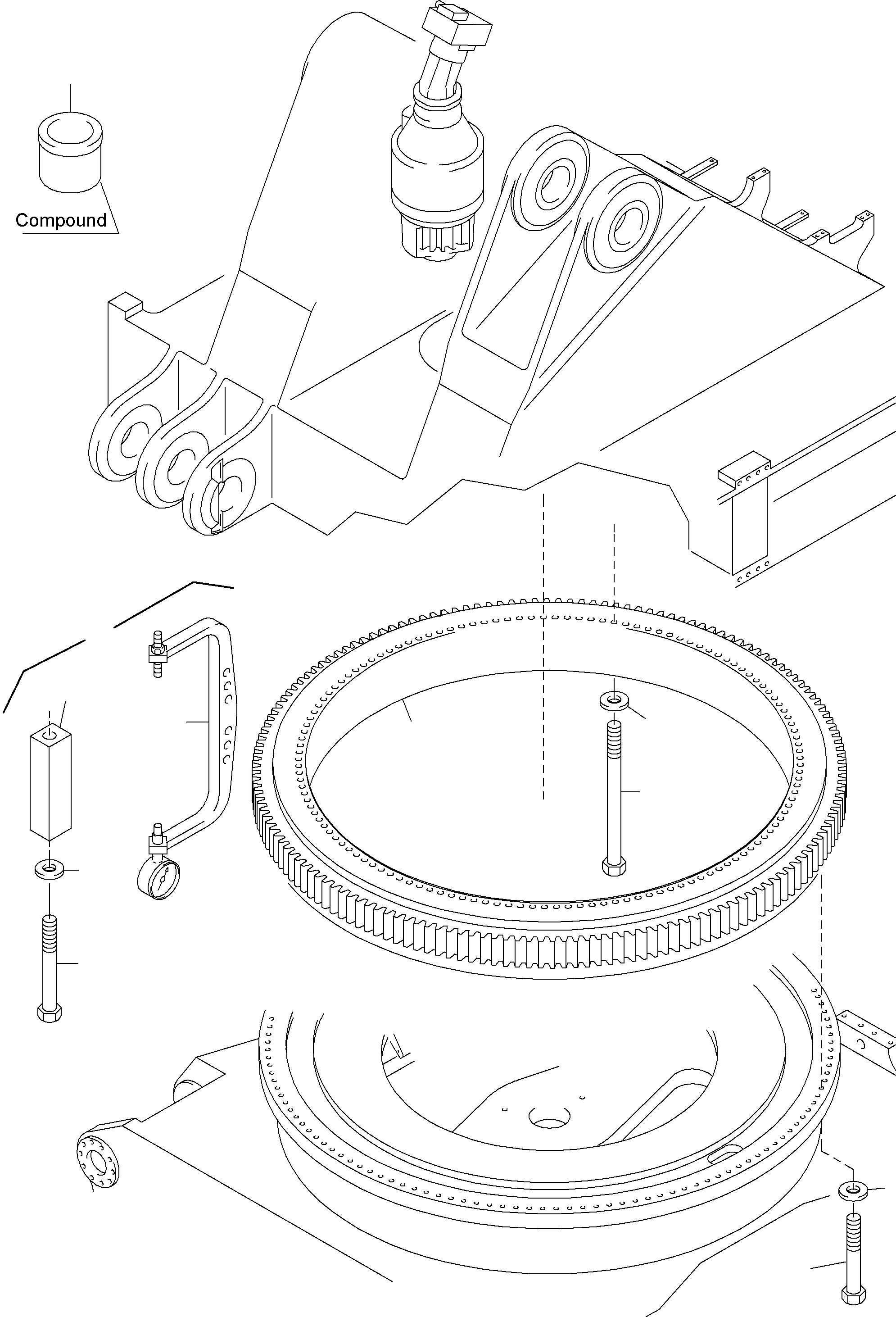 Gauge device for test bolt M36 376 762 40 KOMATSU