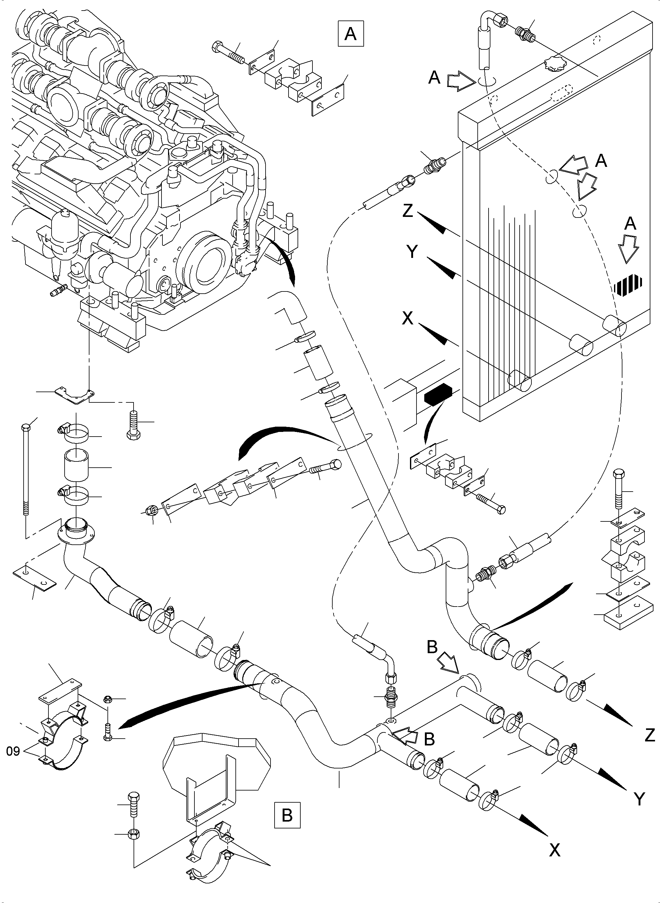Cooling water hose 941 362 40 KOMATSU