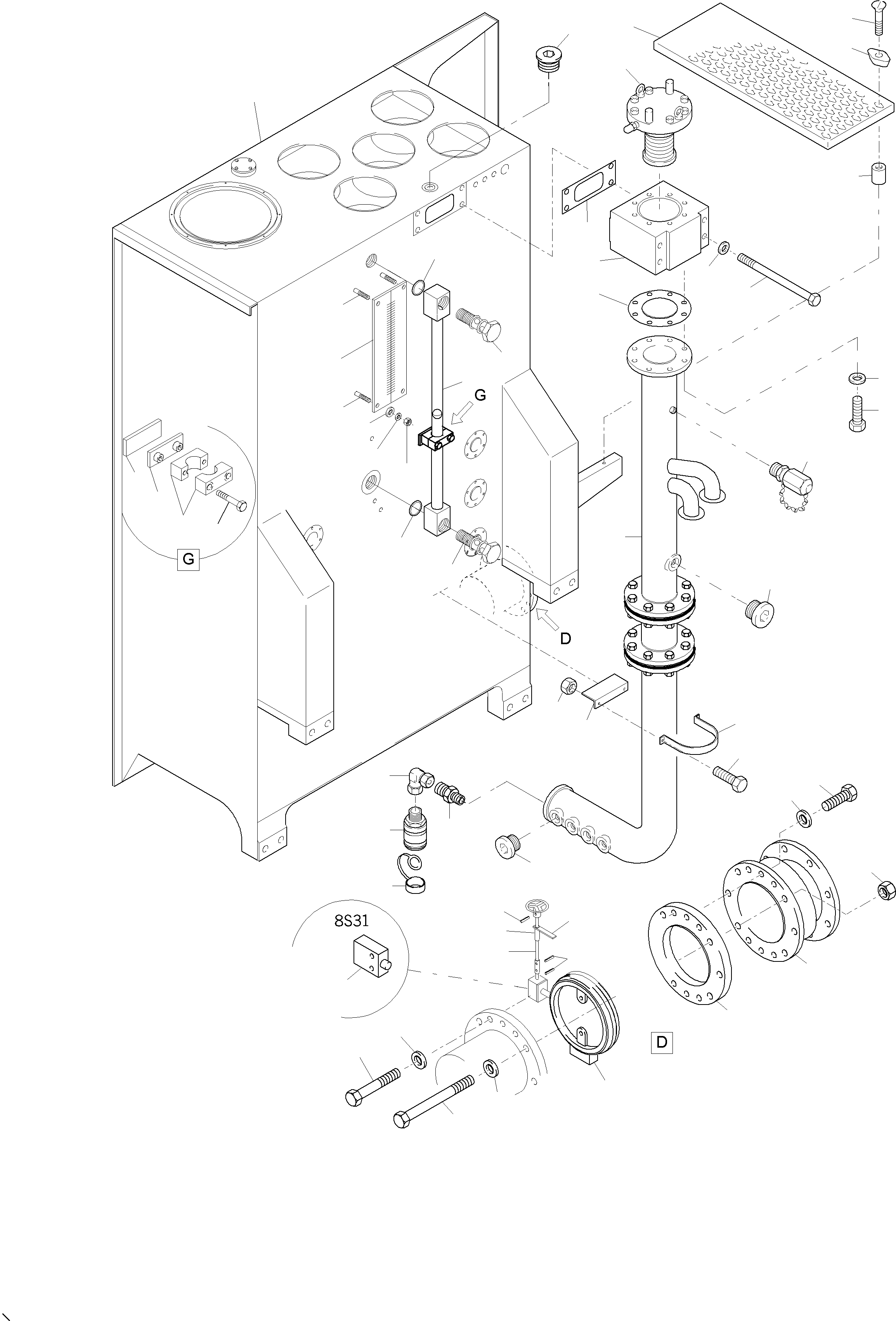 Oil tank MB 943 932 40 KOMATSU