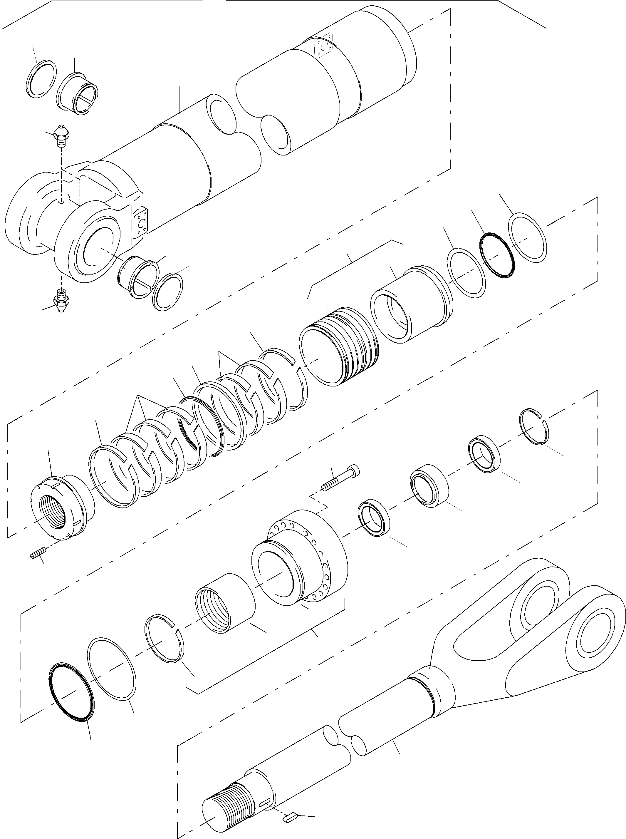 Cylinder assy. fig-nos: 03-05 and 31 769 933 73 KOMATSU