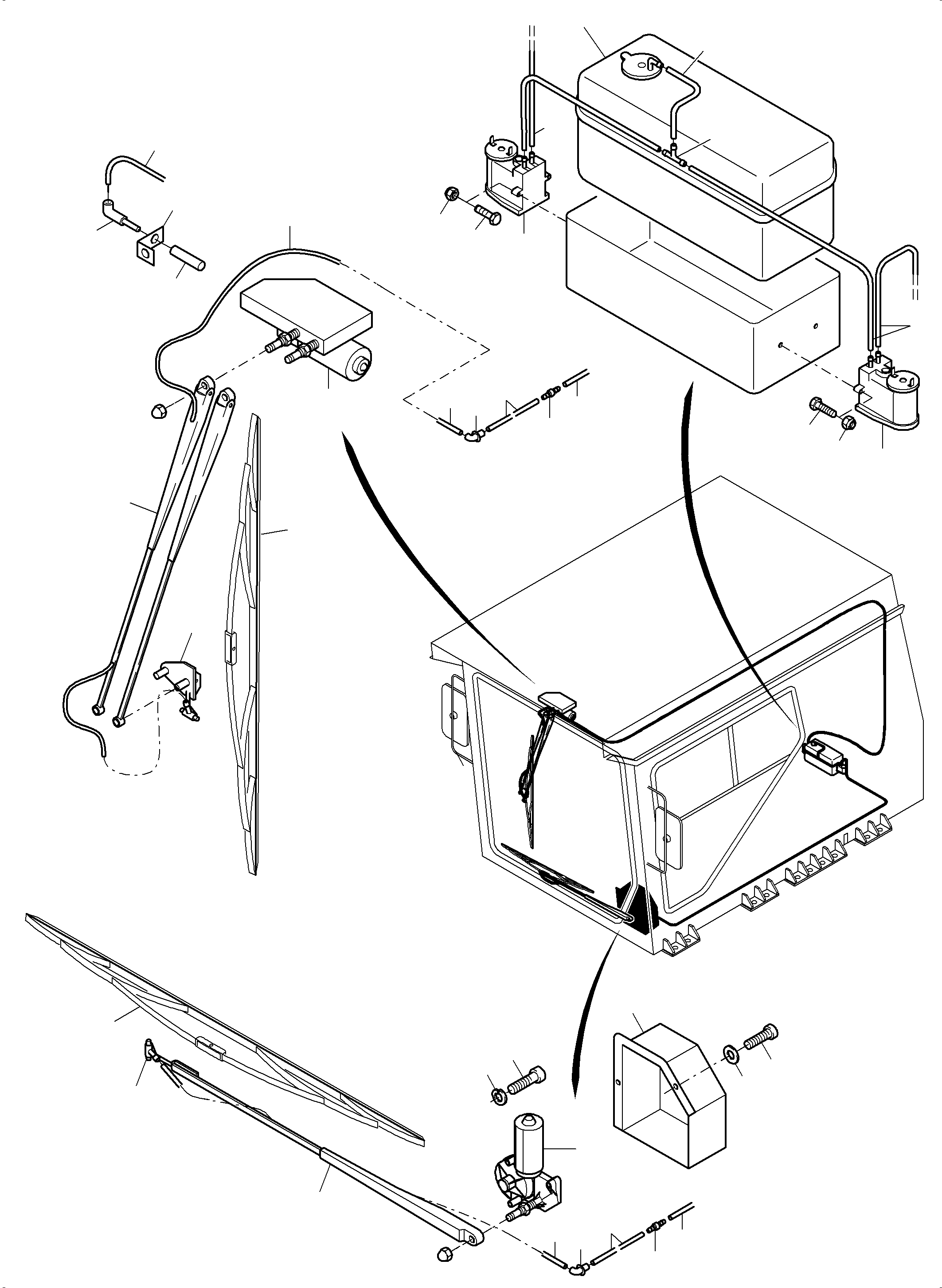 Wiper unit, incl. Motor 796 832 73 KOMATSU