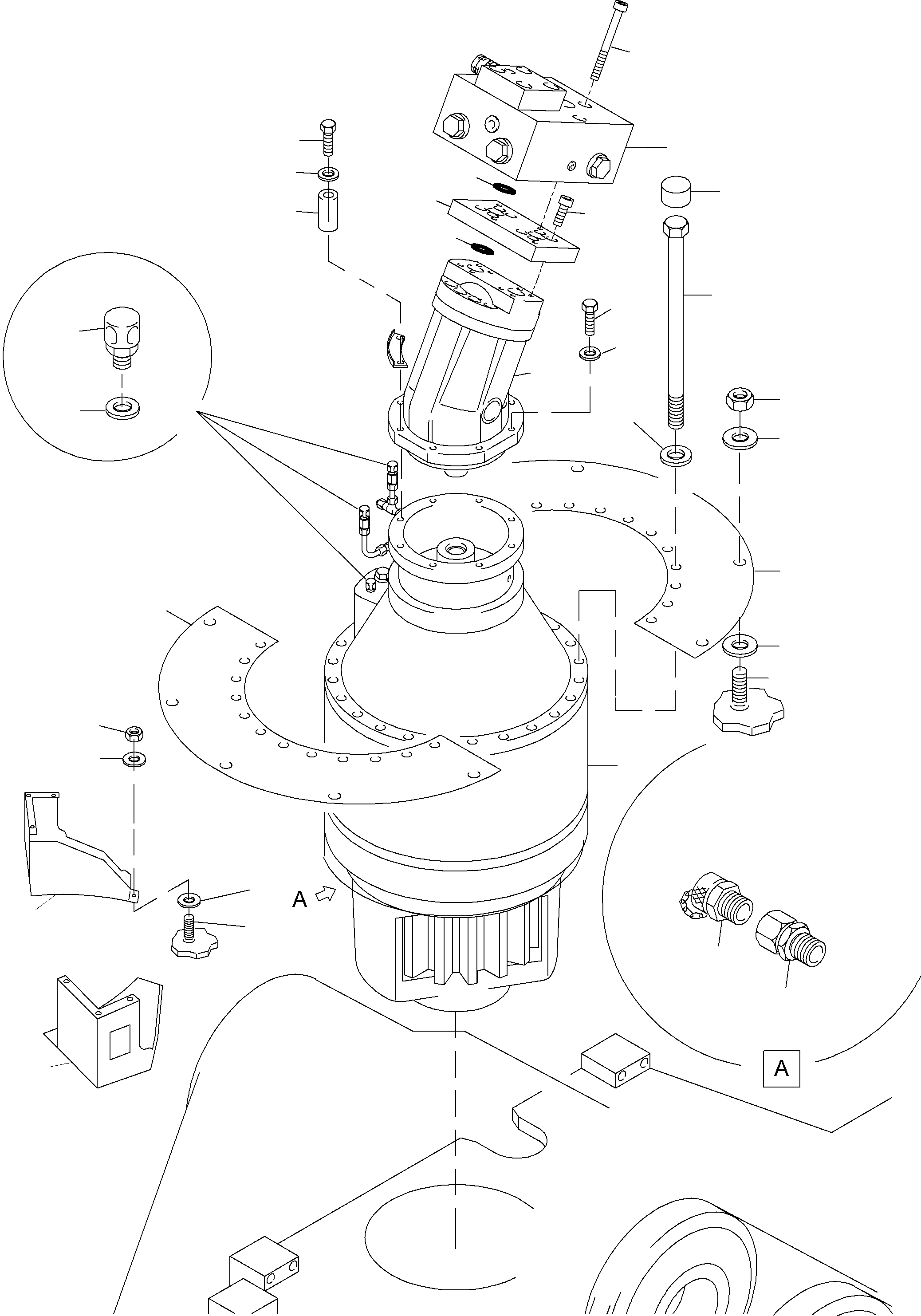 Cover plate rear for Slew gear r.h. 945 988 40 KOMATSU
