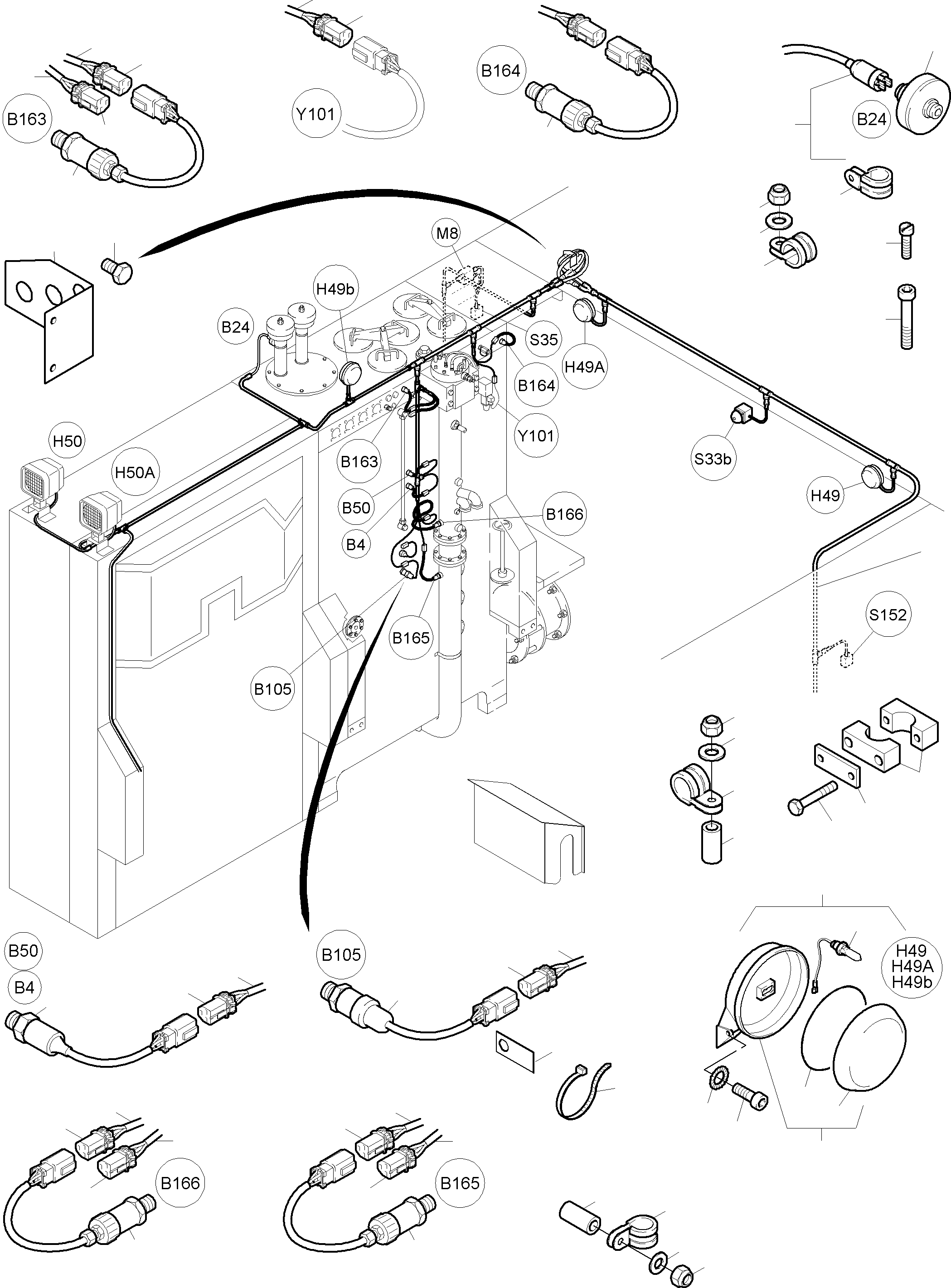 Hood plug protection 944 005 40 KOMATSU