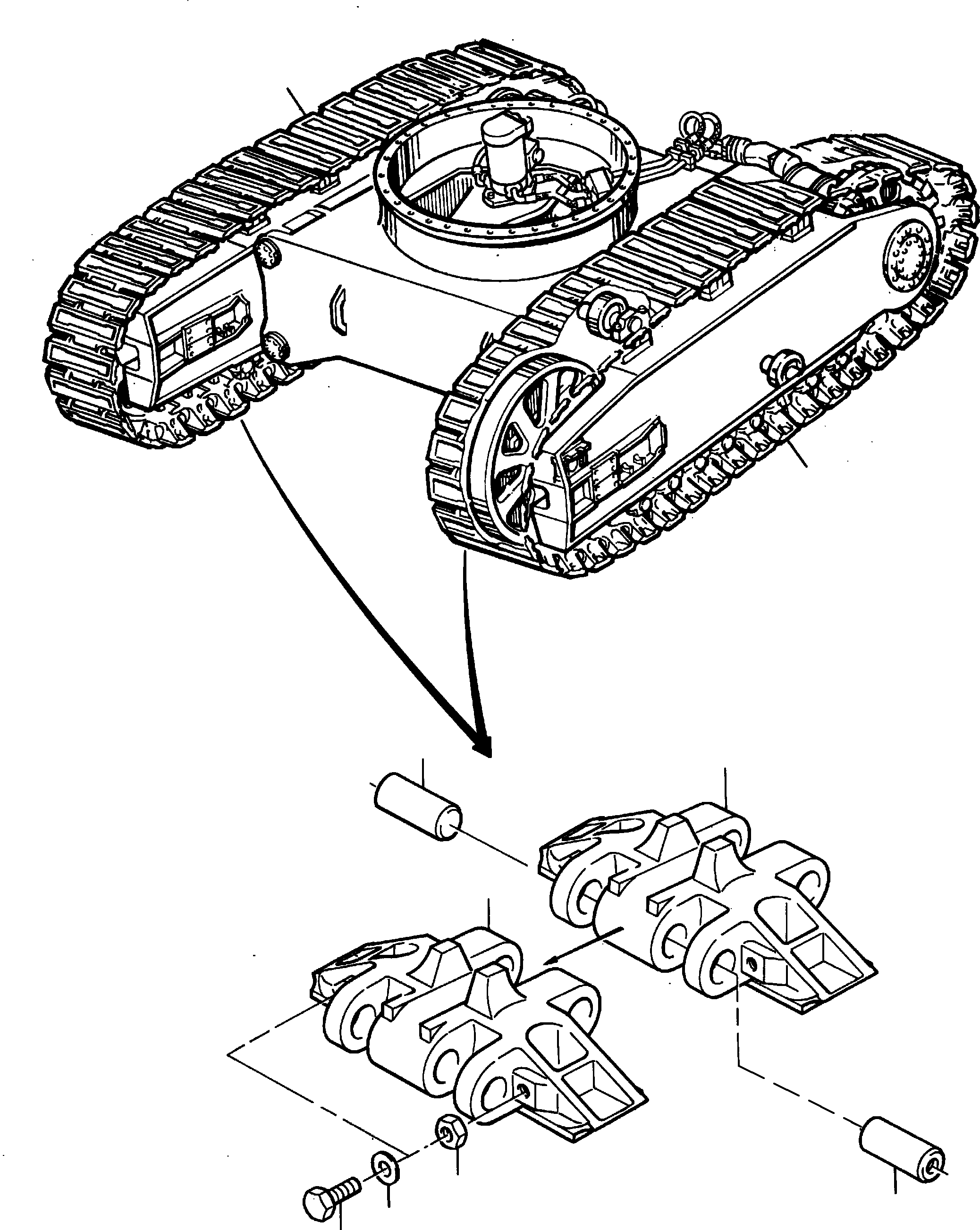Track group 1200 mm without bar (included 49 track shoes) 796 601 73 KOMATSU