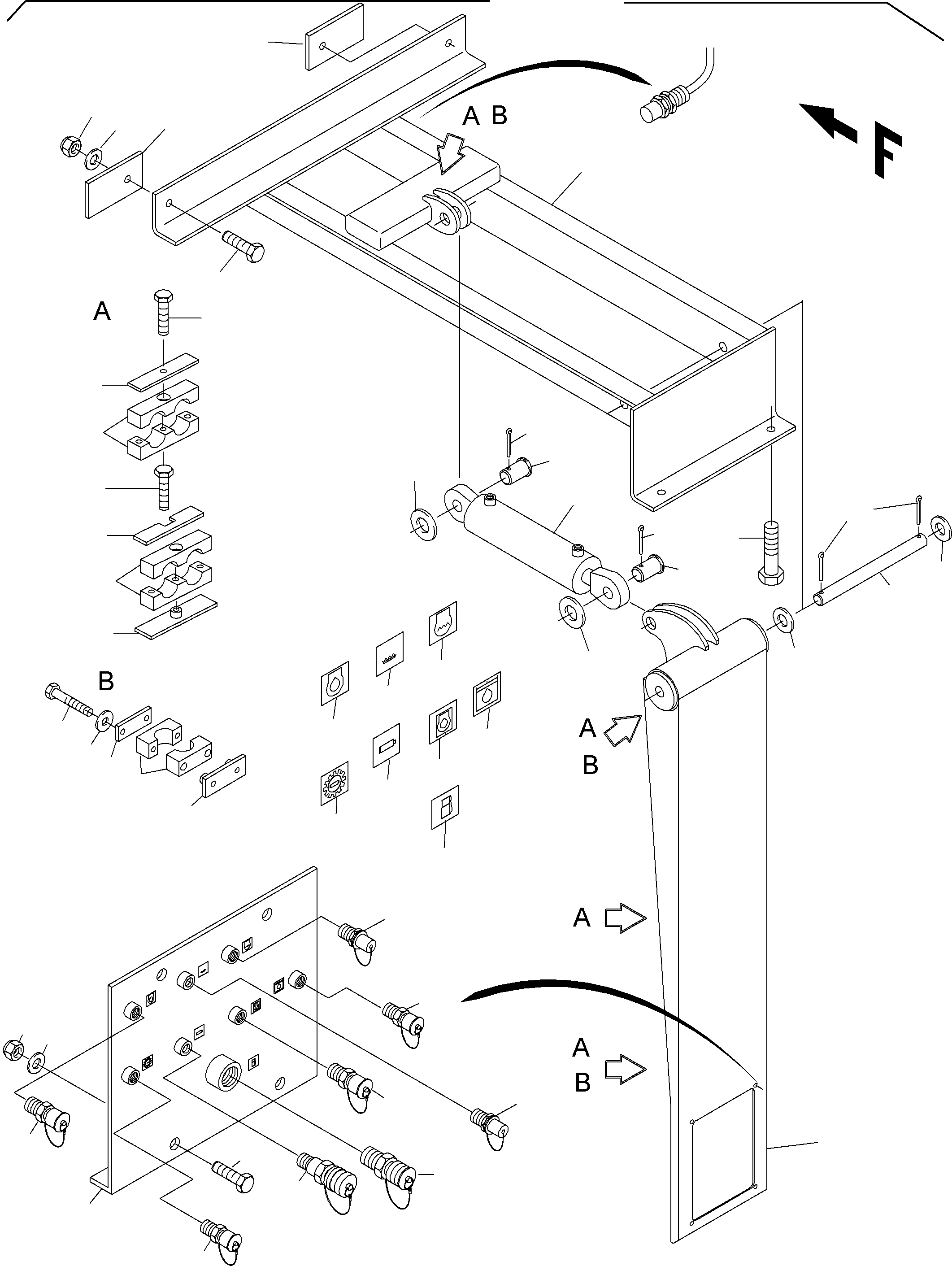 Supporting beam with Crosshead to fig.01-47 796 758 73 KOMATSU