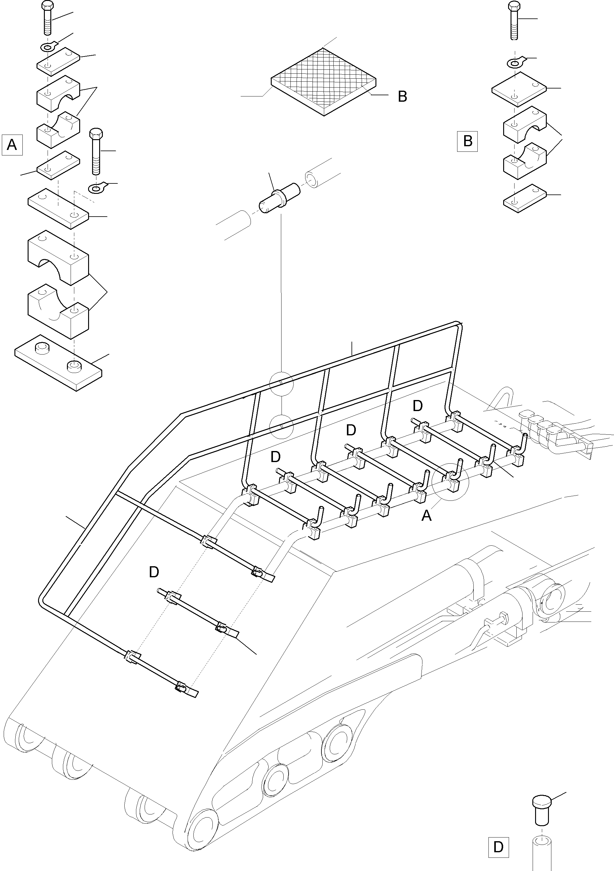 Rail assy. 928 508 40 KOMATSU
