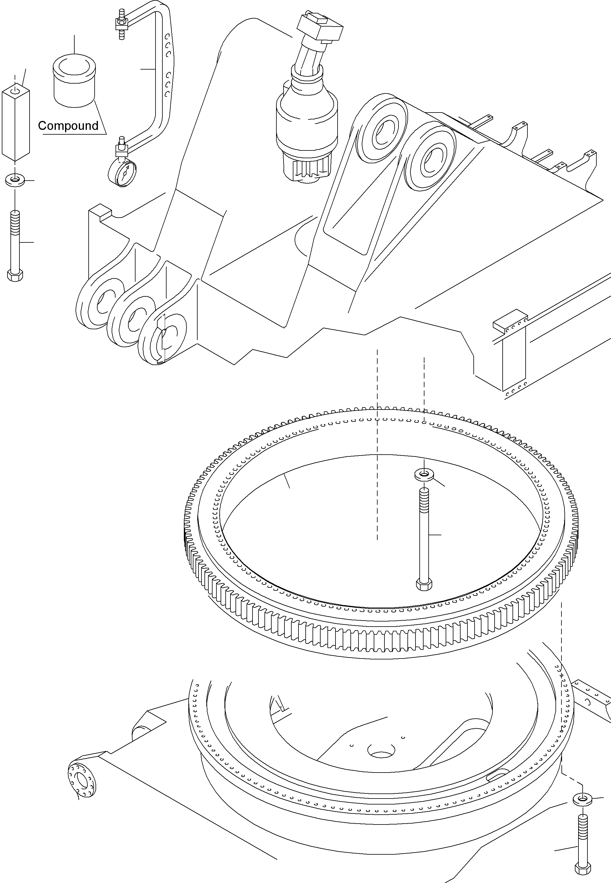 Slew ring - mounting kit fig-nos. 02, 04, 05, 07, 08, 09, 14, 15 (Standard) 768 822 73 KOMATSU