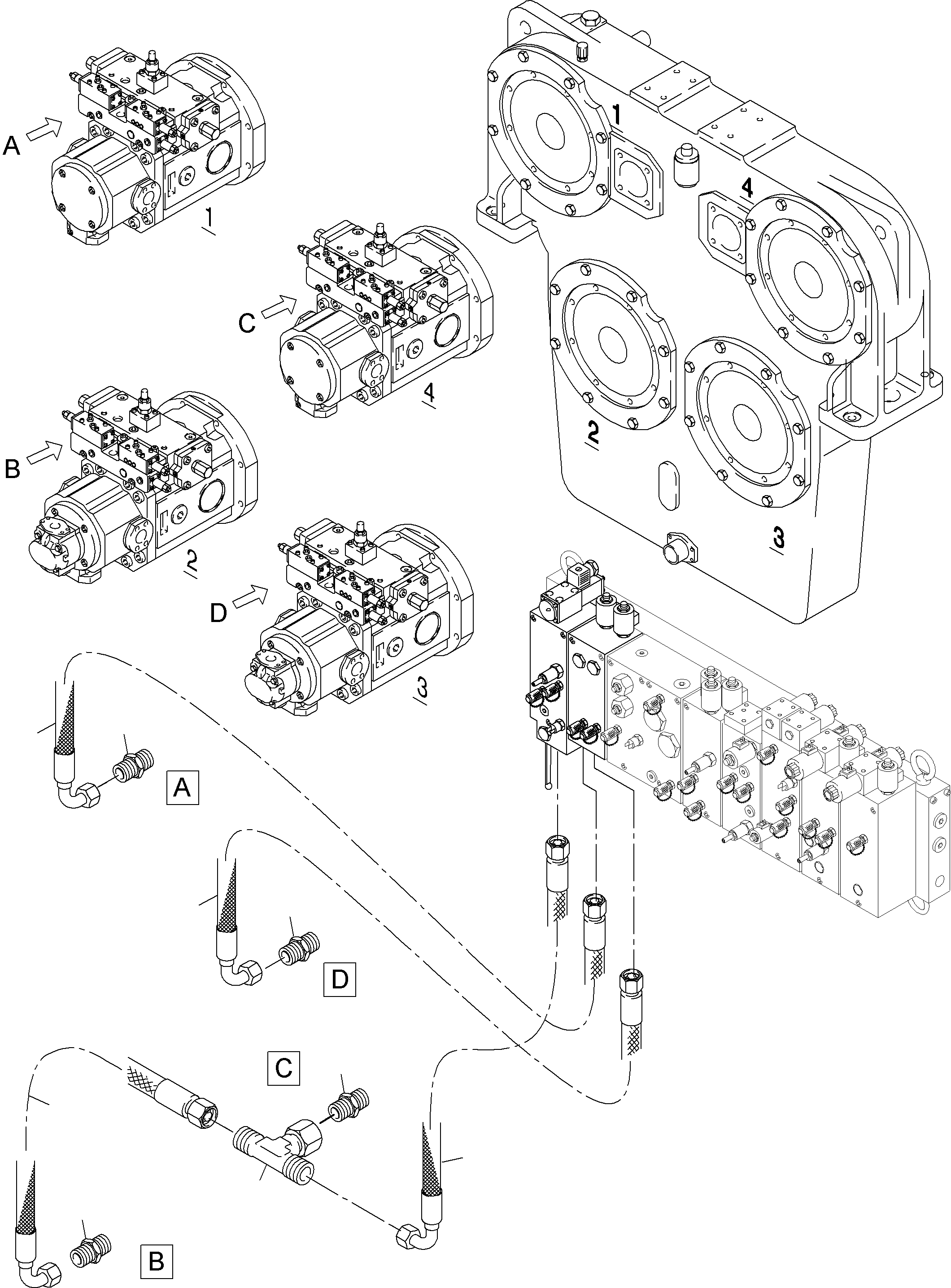 Hose assy. DN 08x1600 518 320 98 KOMATSU