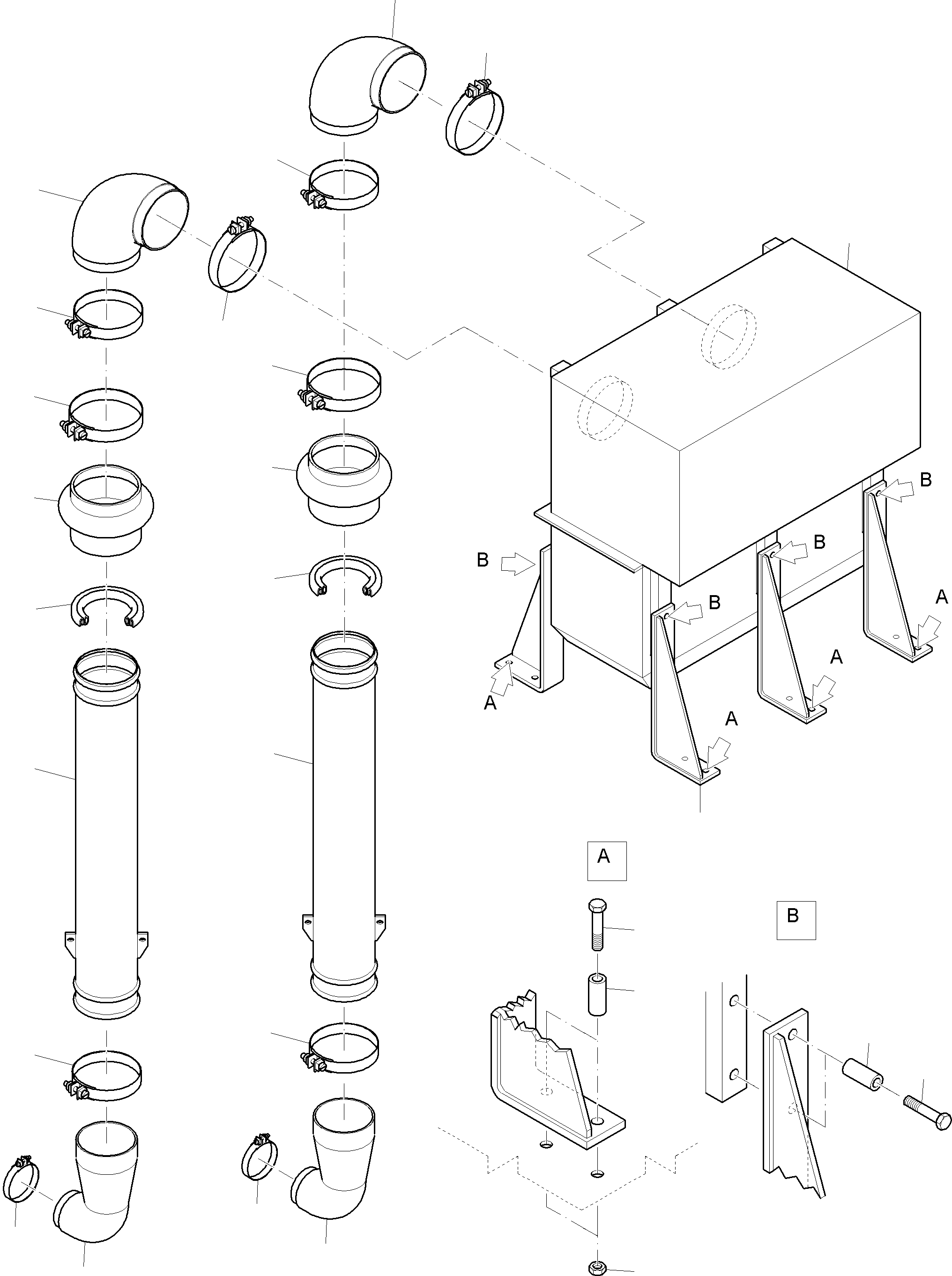 Air intake pipe 945 933 40 KOMATSU