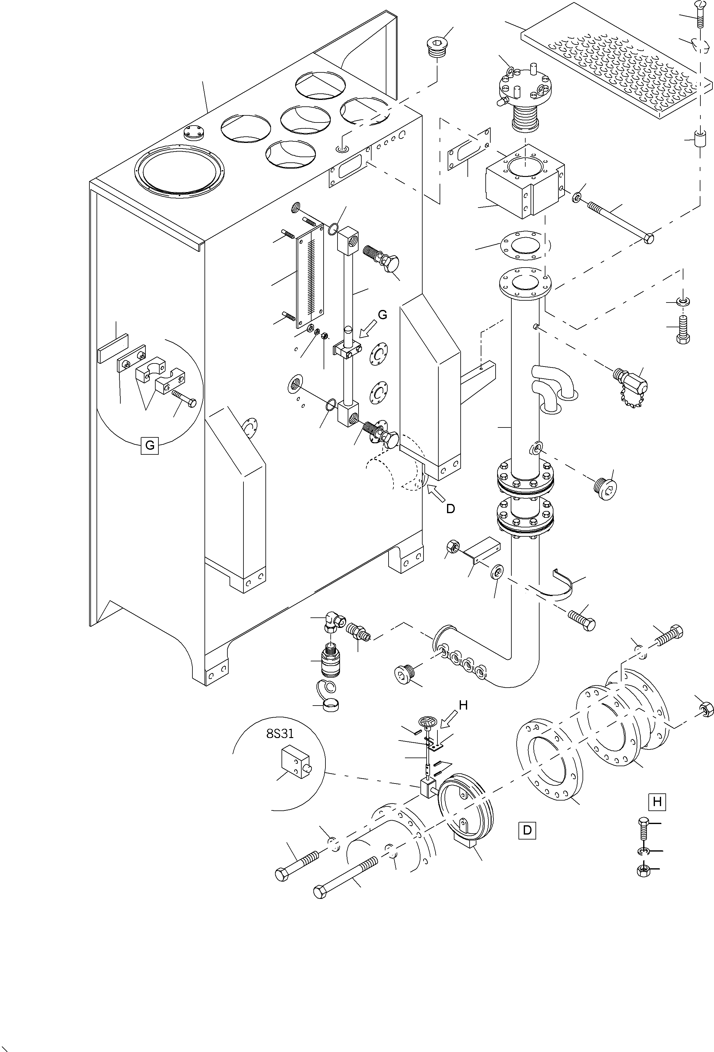 Oil tank MB 947 705 40 KOMATSU