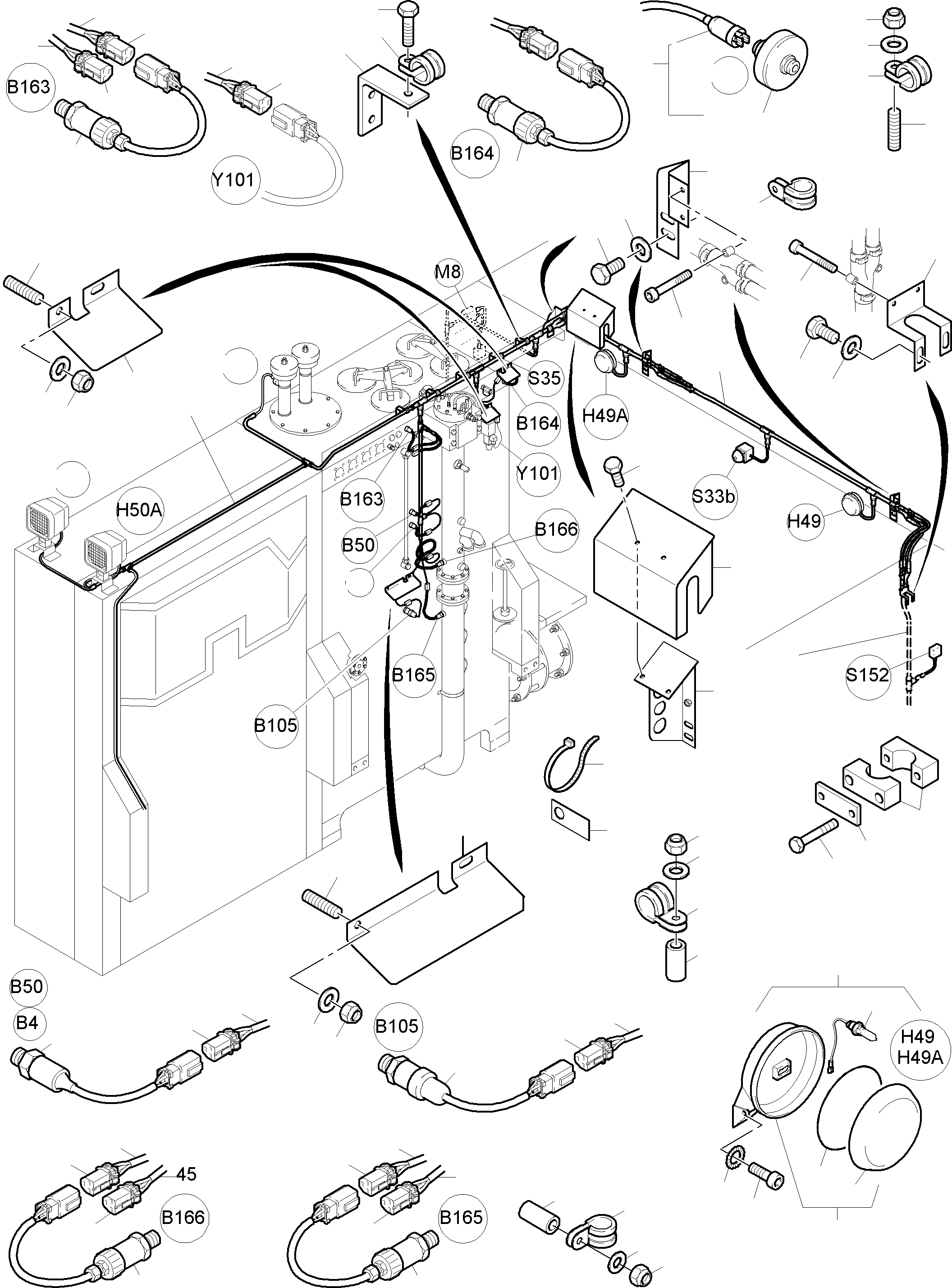 Жгут проводов - hydraulic tank X63.2-X63.3 947 901 40 KOMATSU