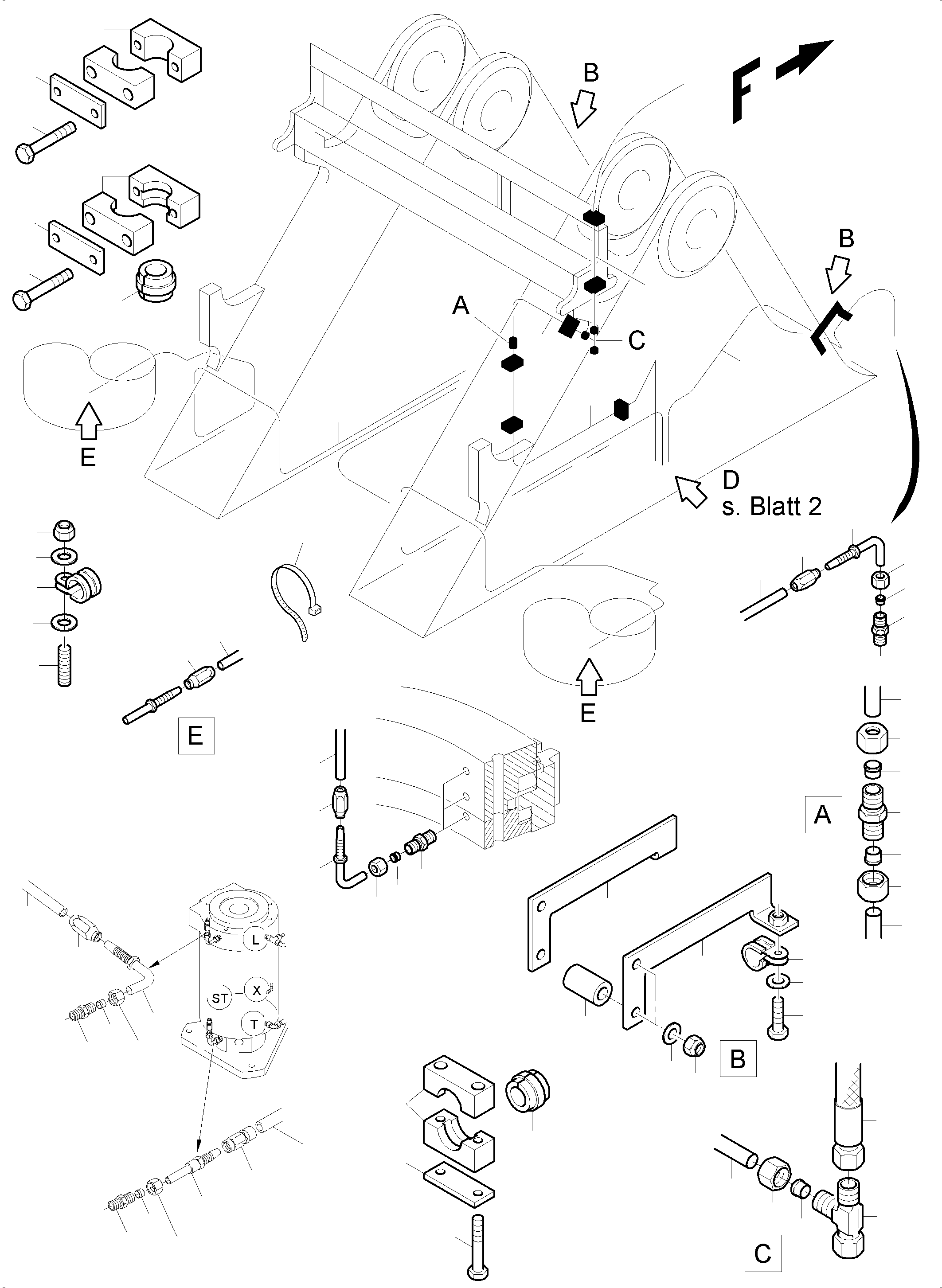 Cross connection 15 pol. 960 623 40 KOMATSU