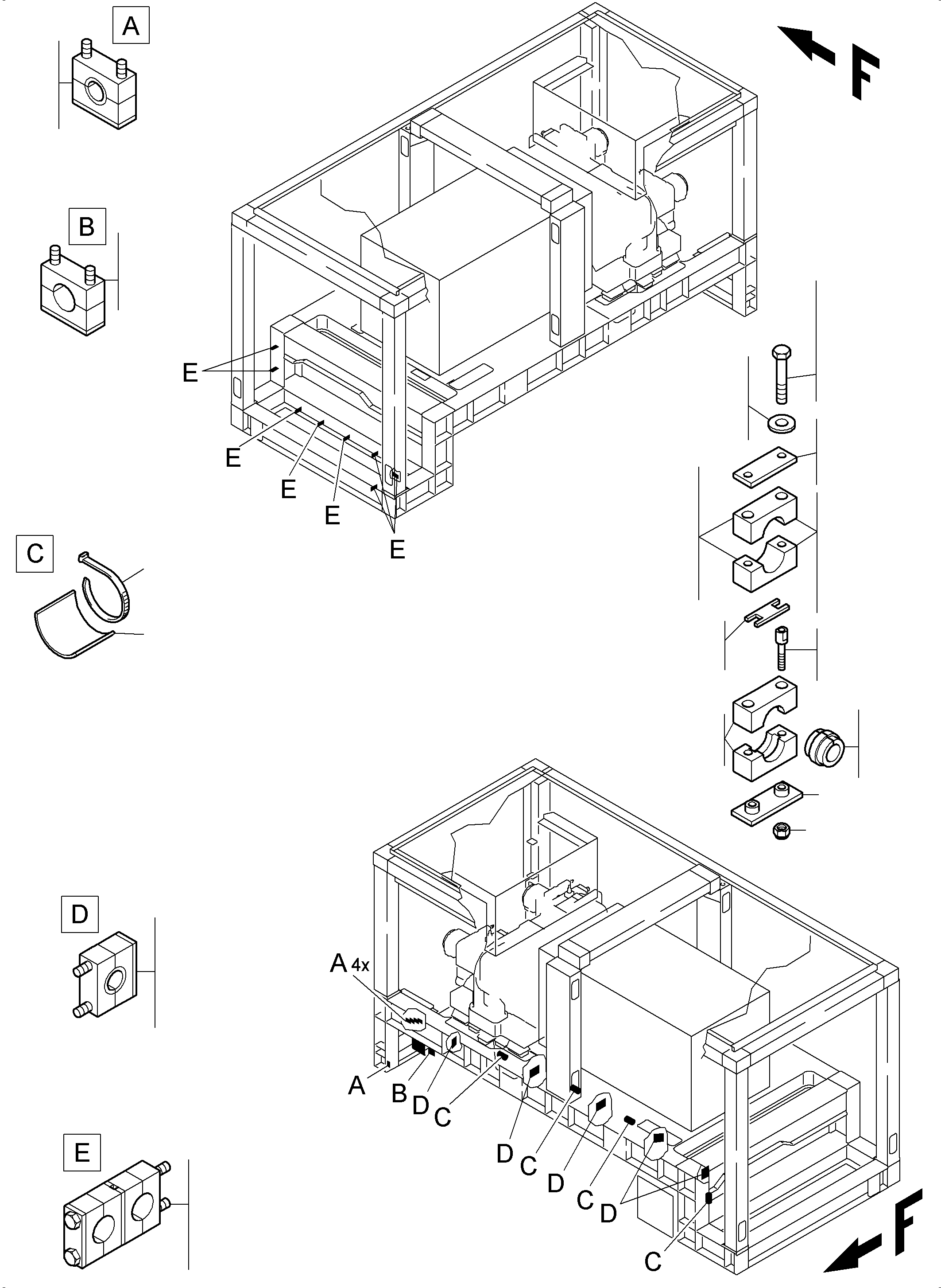 Clamp two-parts 941 754 40 KOMATSU