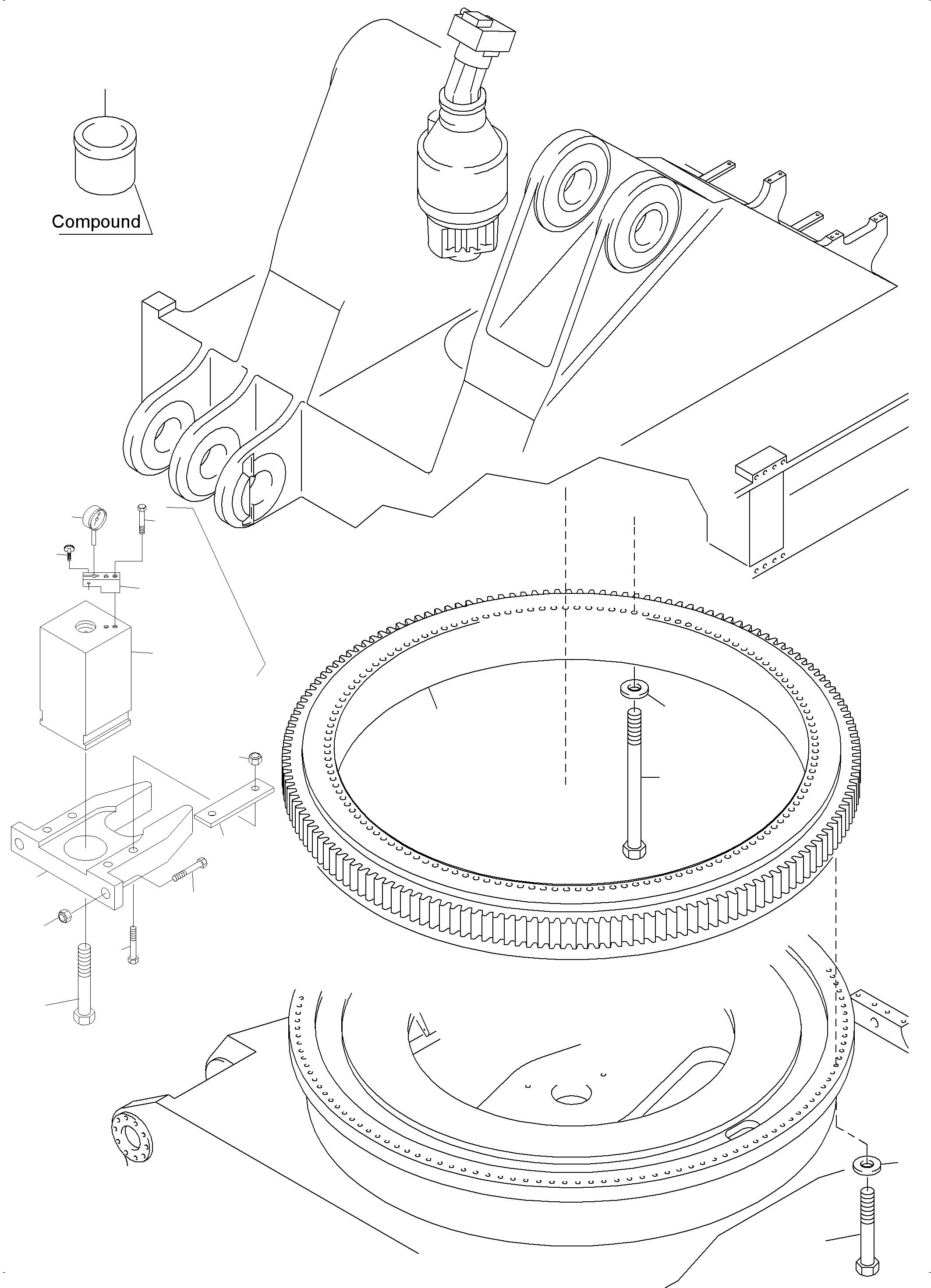 Slew ring - mounting kit (Standard) fig nos. 02,03,06-08,10 798 153 73 KOMATSU