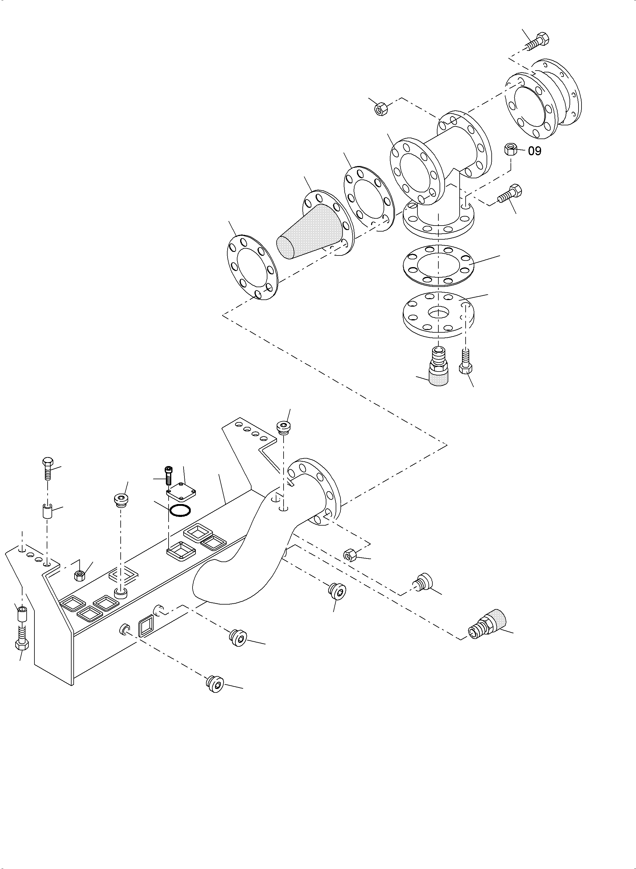 Suction tank 956 355 40 KOMATSU