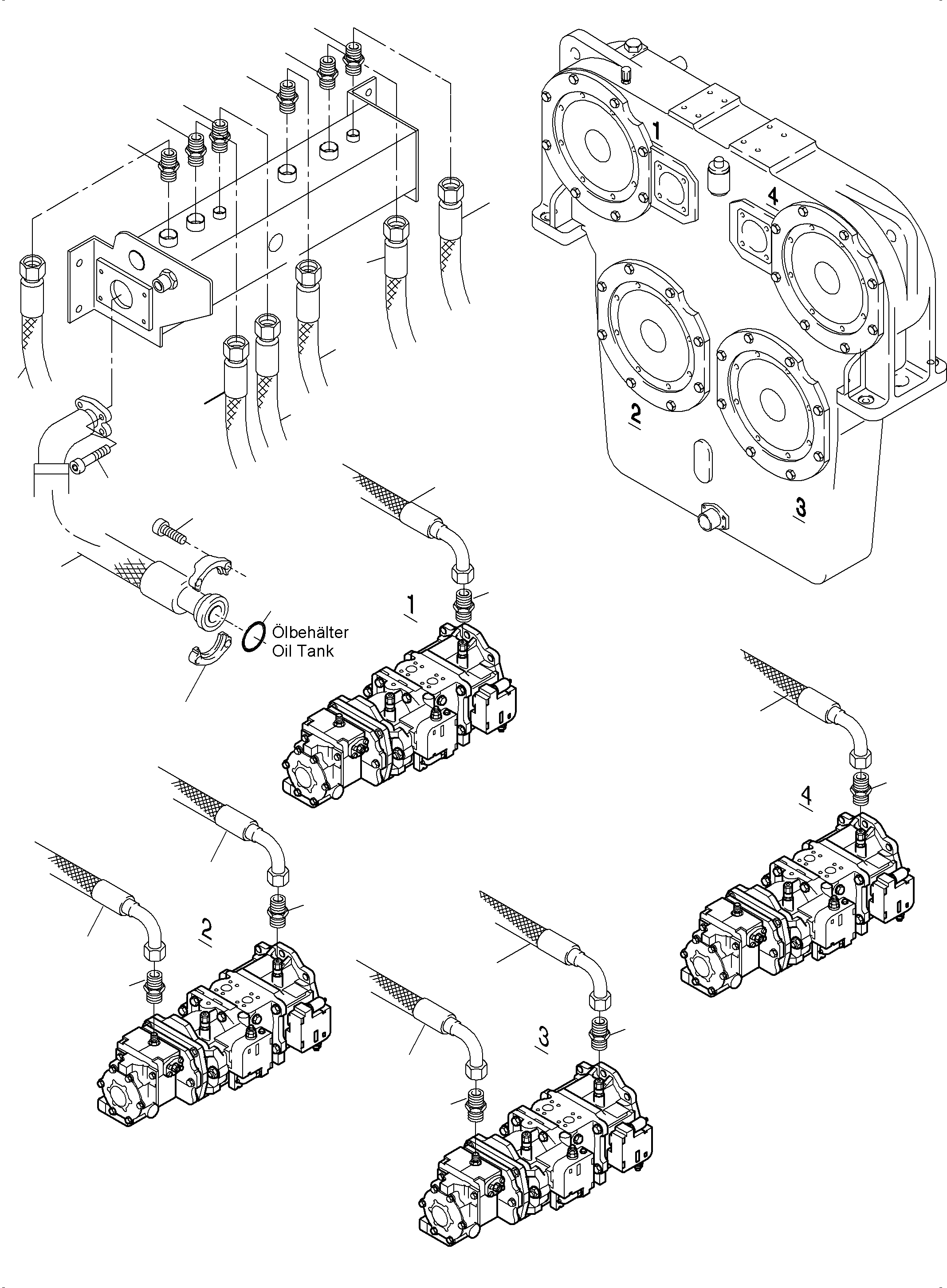 Hose assy. DN76x1455 950 532 40 KOMATSU