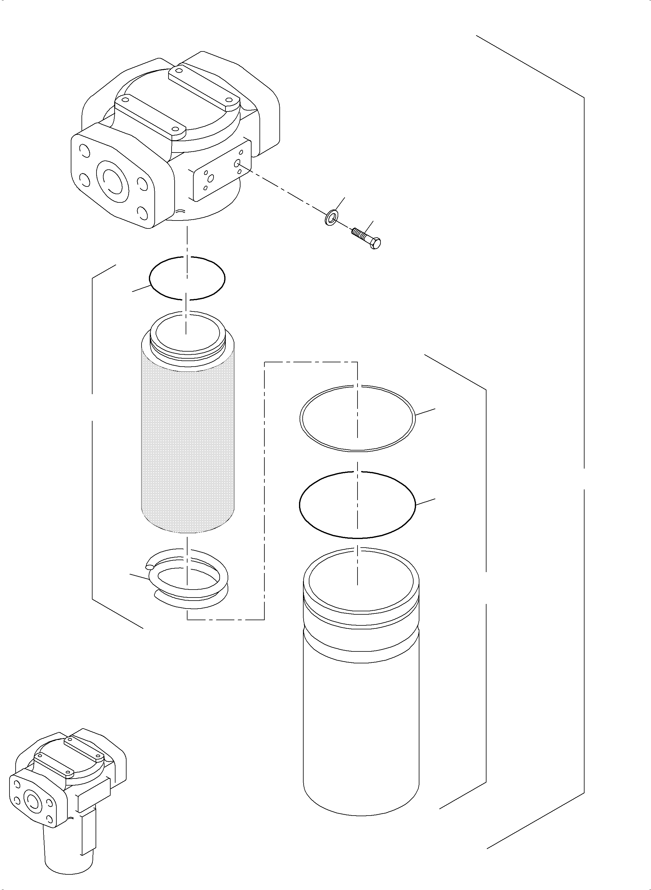 Filter housing (including pos. 03+04) 799 501 73 KOMATSU