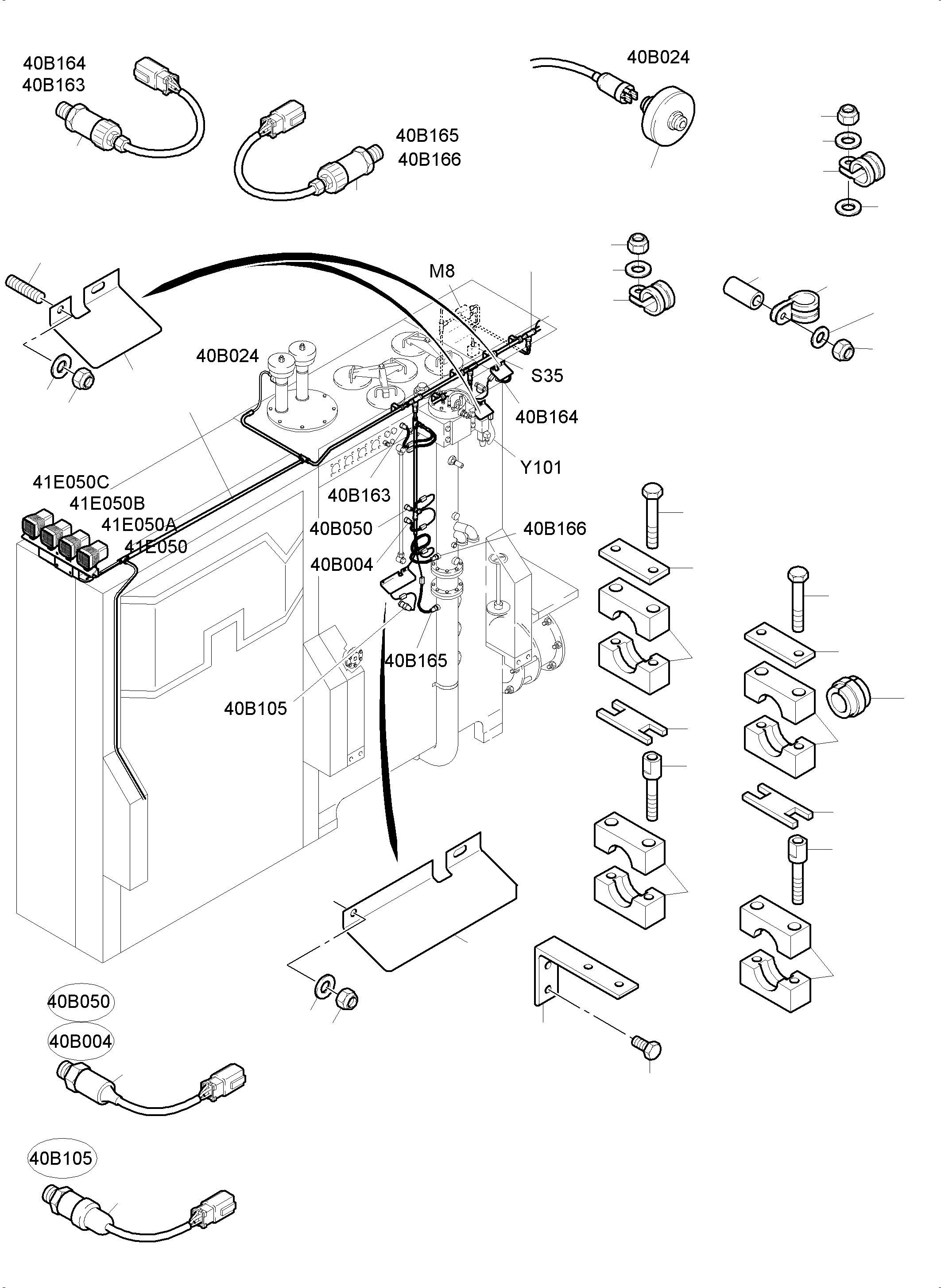 Harness - oil cooler 960 188 40 KOMATSU