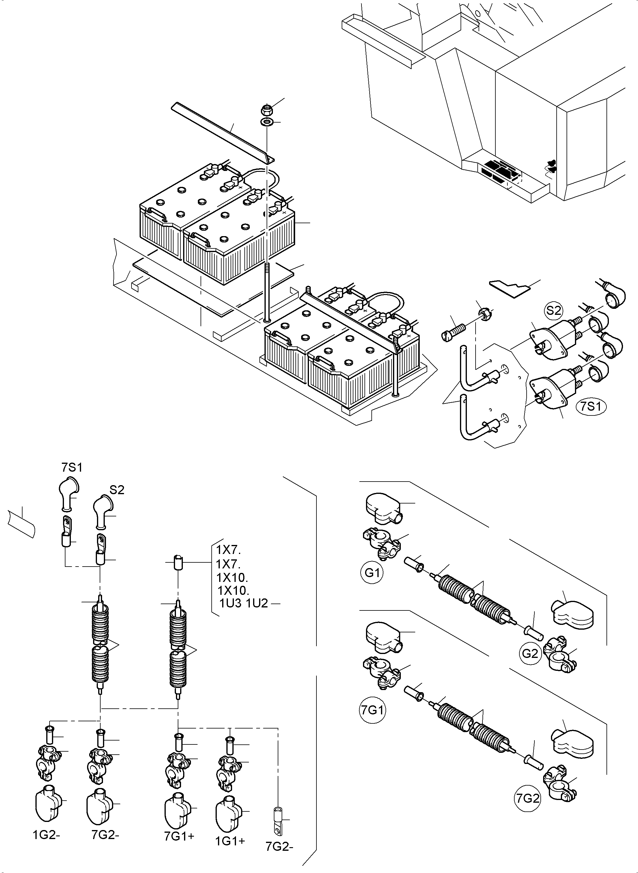 Harness battery box 958 635 40 KOMATSU