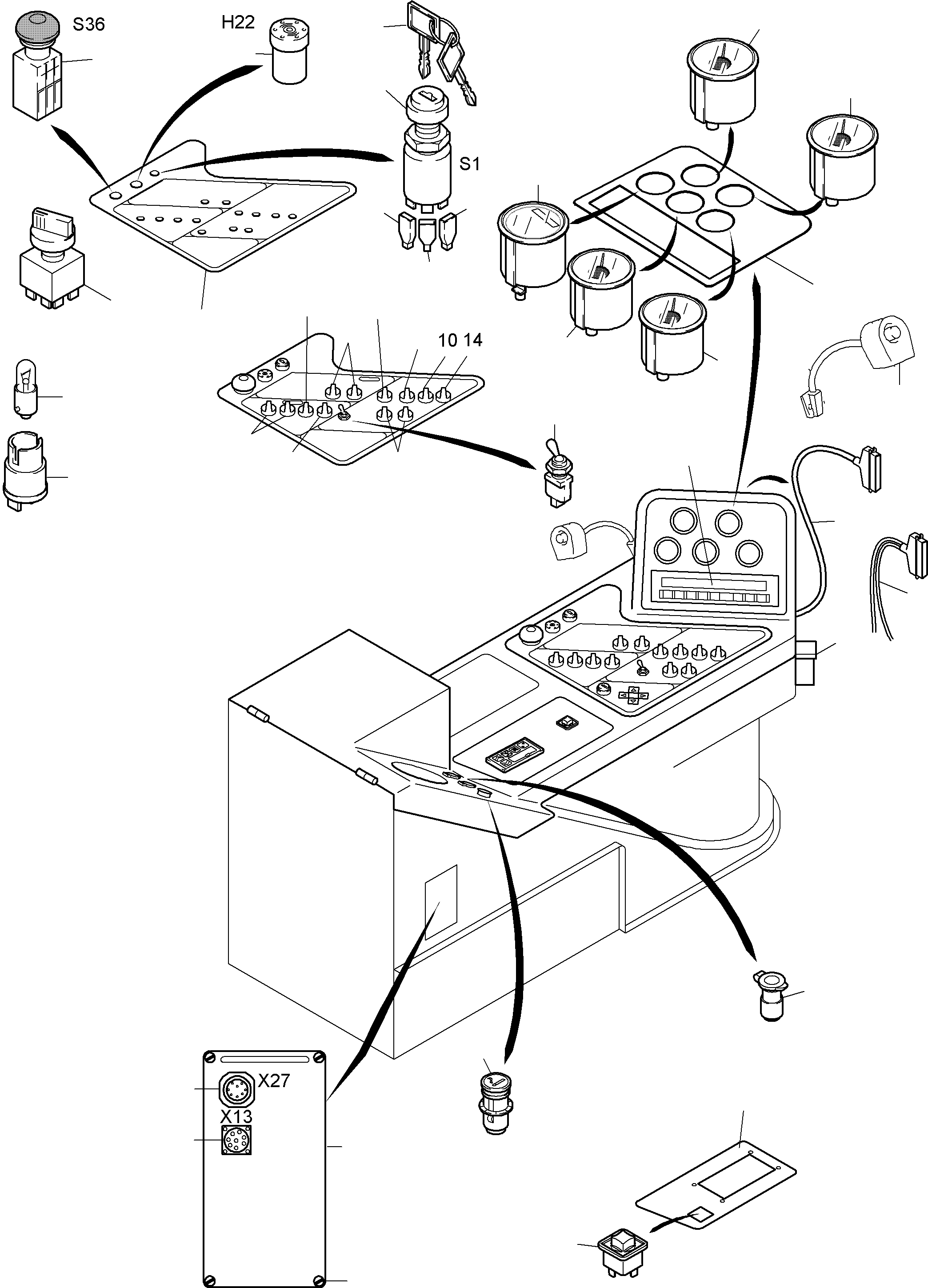 Data cable ECS /display - SPC 955 455 40 KOMATSU