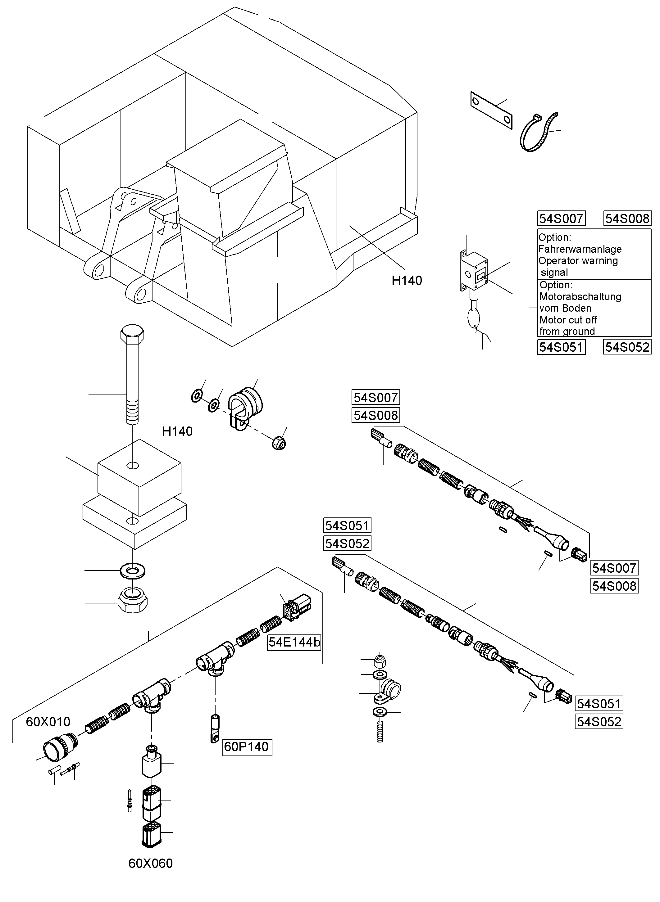 Жгут проводов - warning system assy. 54S007 962 638 40 KOMATSU