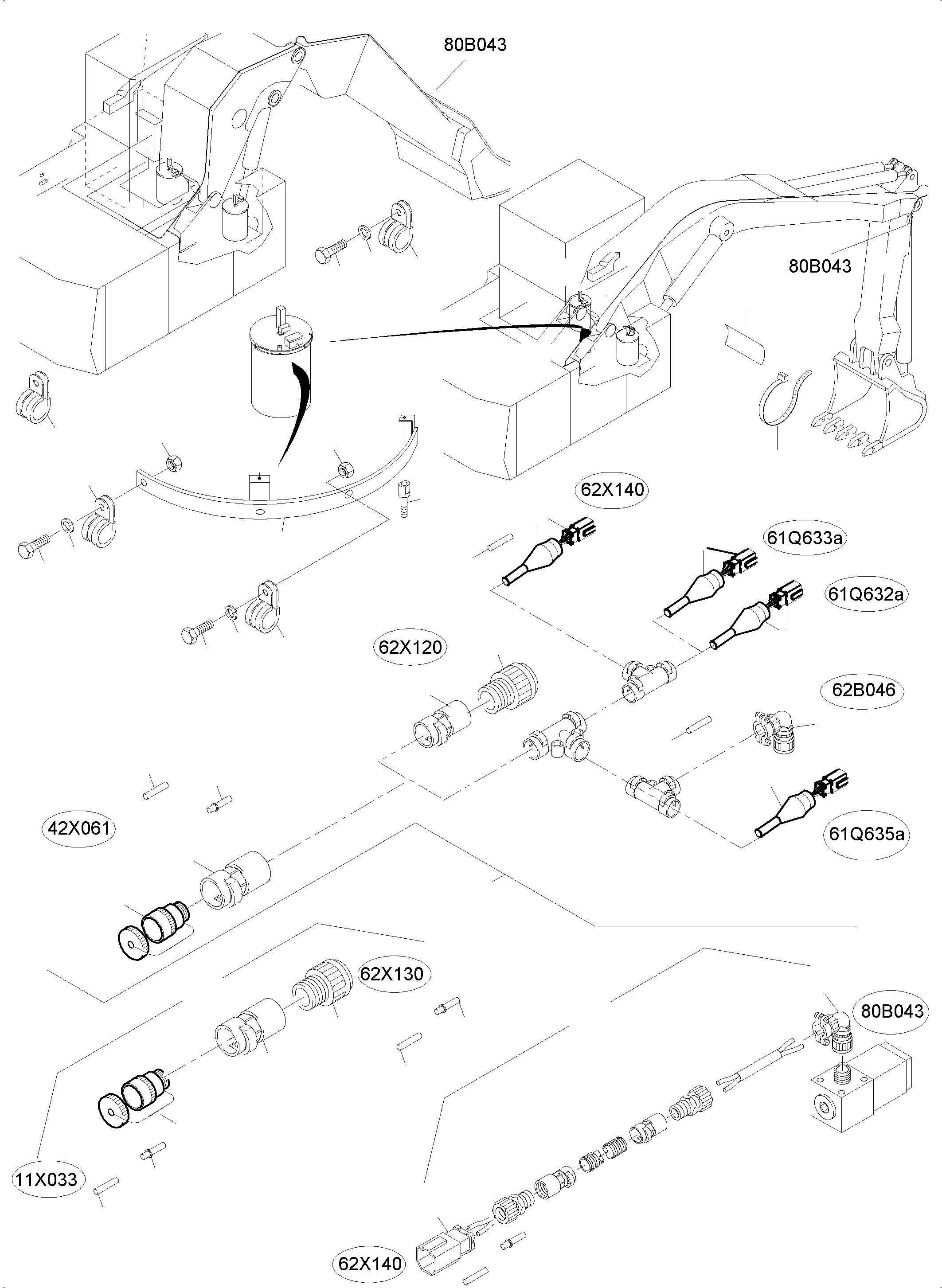 Harness lube system 11X033-62X130 975 307 40 KOMATSU