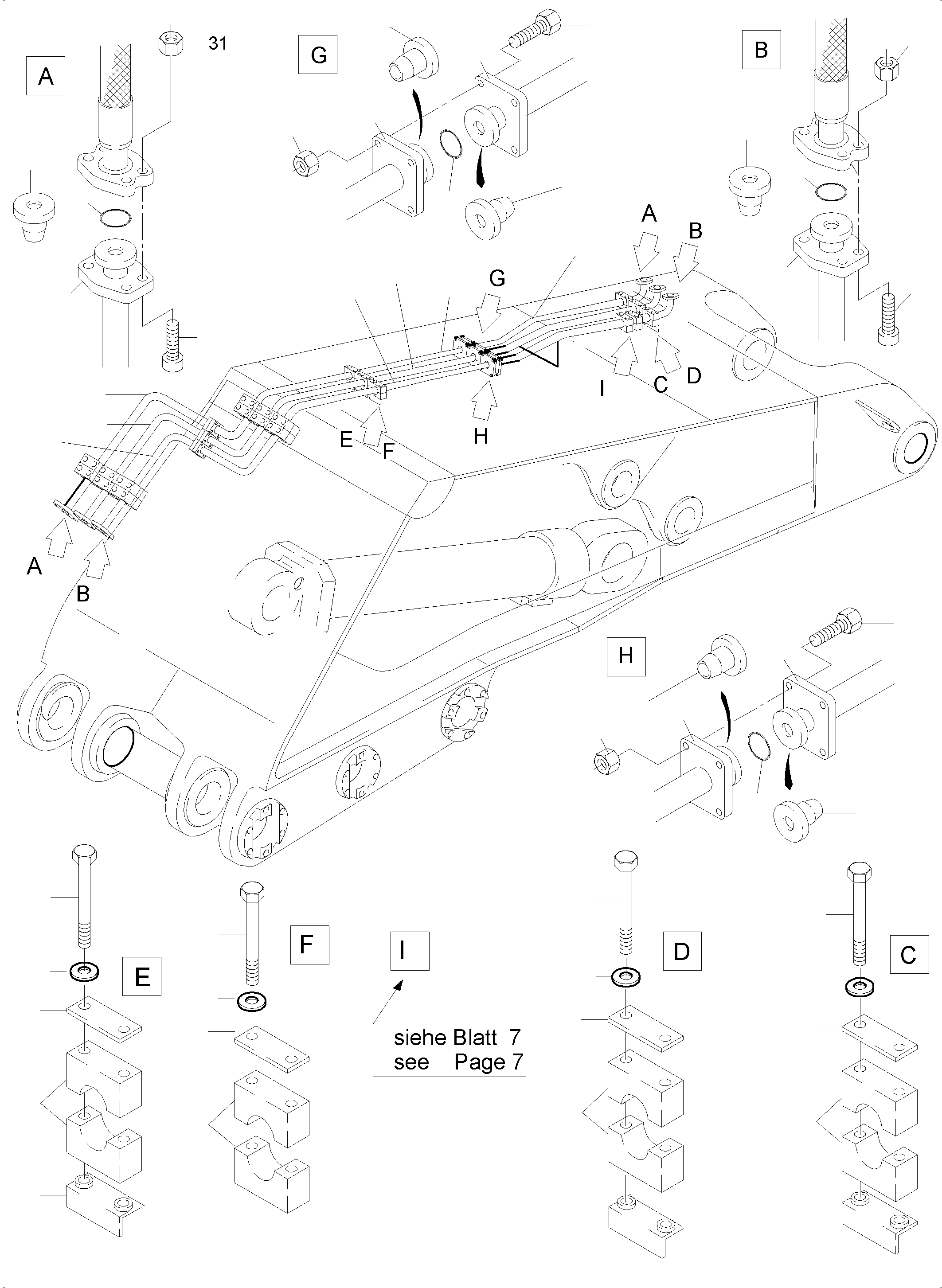 Труба в сборе ø 50 961 689 40 KOMATSU
