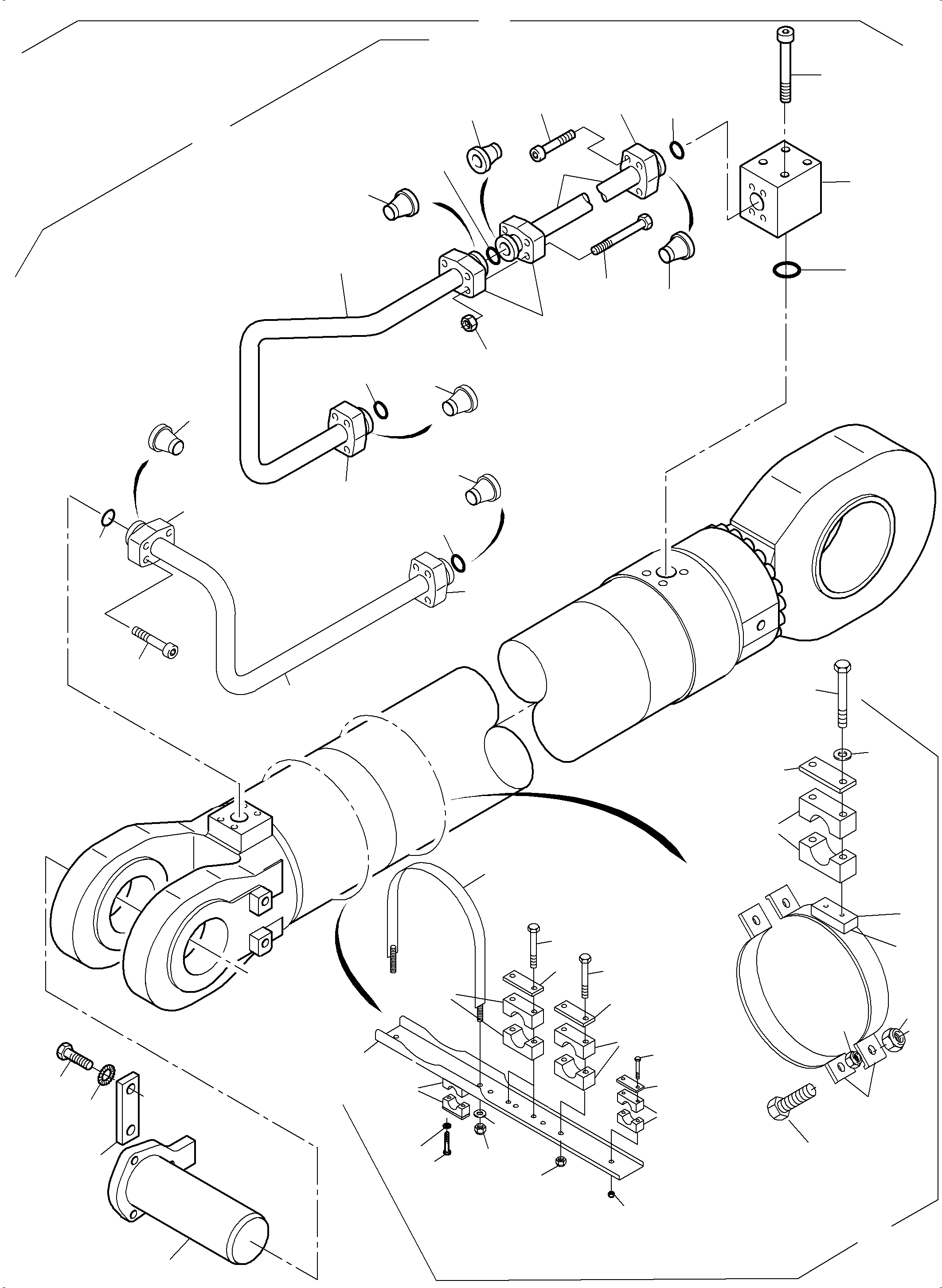Piping, assy. r.h. fig-nos. 10-38 982 283 40 KOMATSU