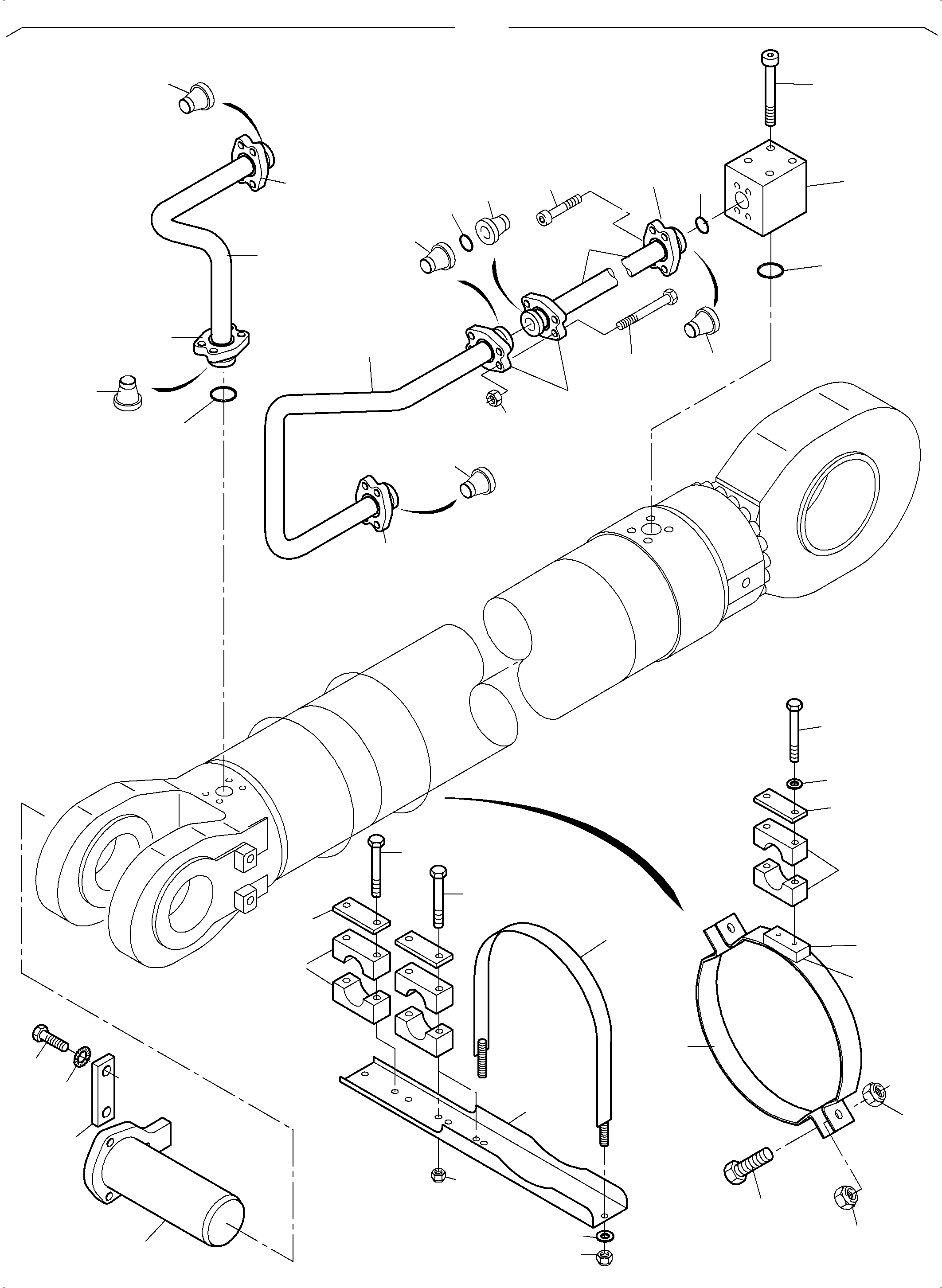Piping, assy. l.h. fig-nos. 982 282 40 KOMATSU