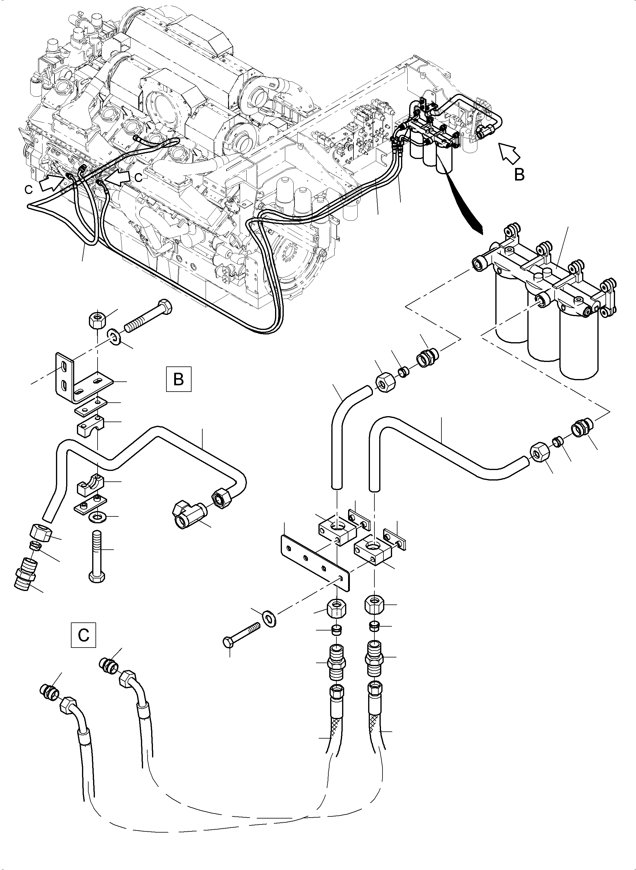 Hose assy. DN 20x3900 520 007 98 KOMATSU