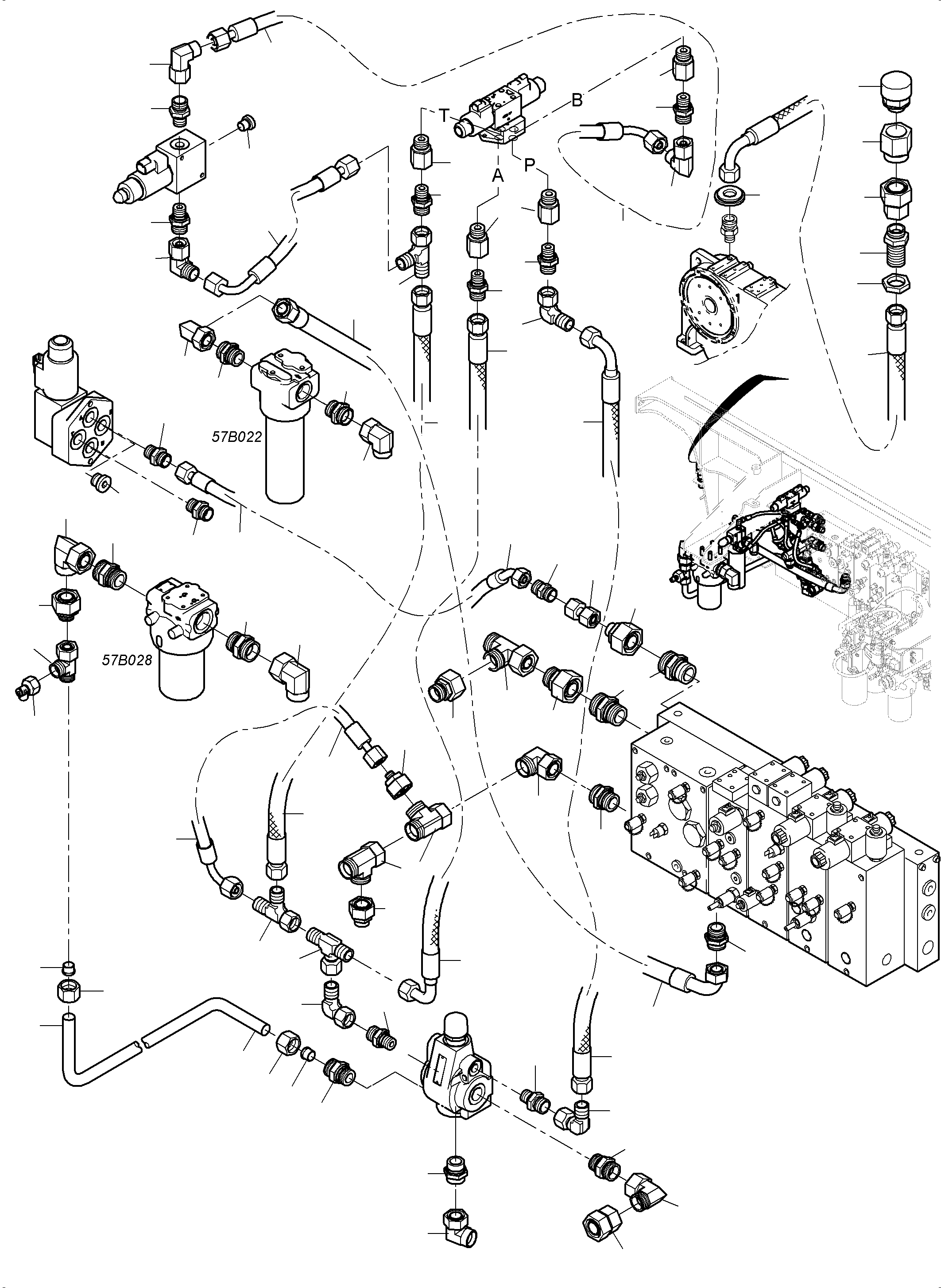 Hose assy. DN 10x460 519 801 98 KOMATSU